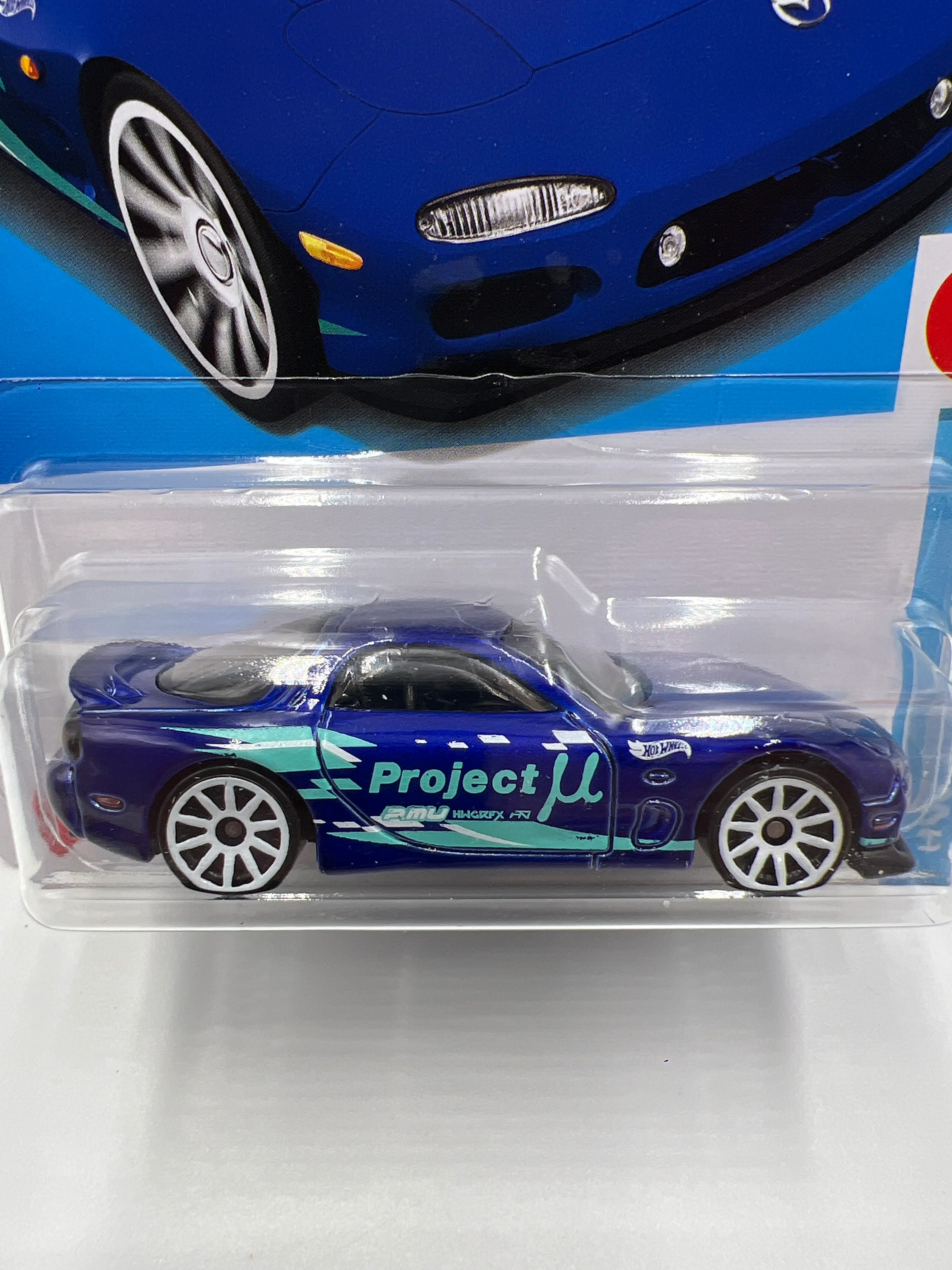 2024 Hot Wheels Q Case #170 95 Mazda RX-7 Blue 83B - Image 3