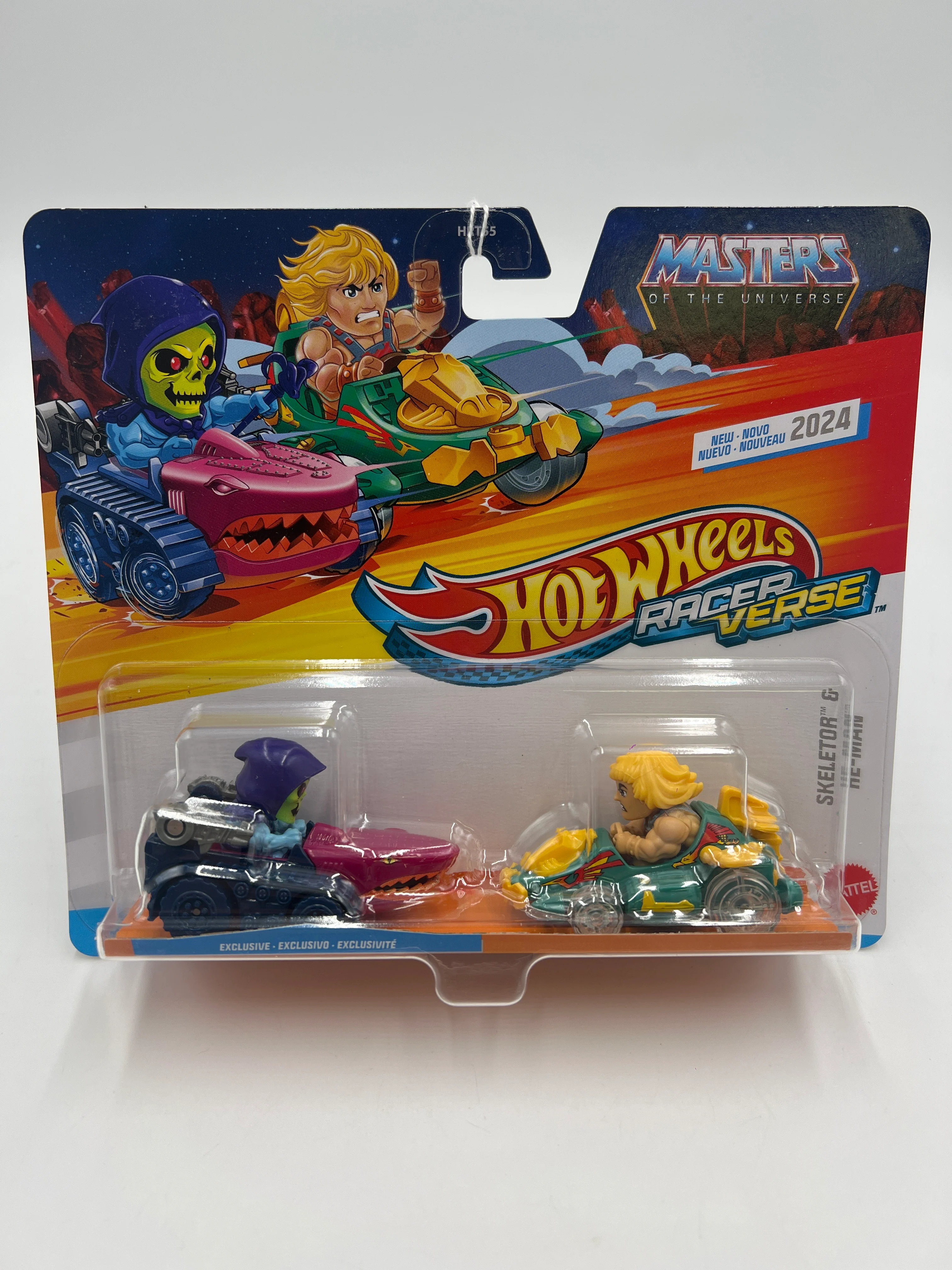 2024 Hot Wheels Racer Verse 2 Pack MOTU Skeletor & He-Man 114C - Image 2