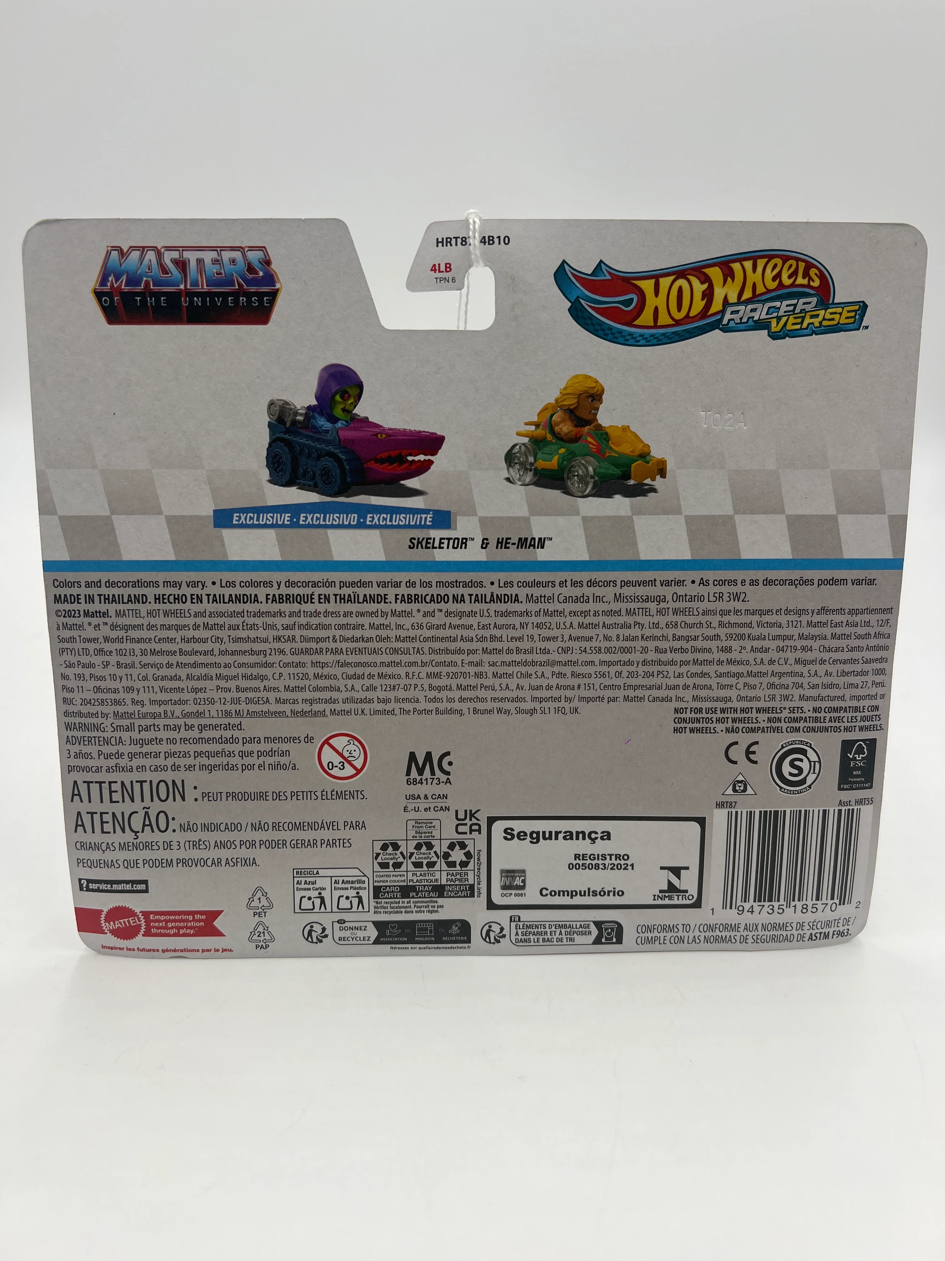 2024 Hot Wheels Racer Verse 2 Pack MOTU Skeletor & He-Man 114C - Image 7