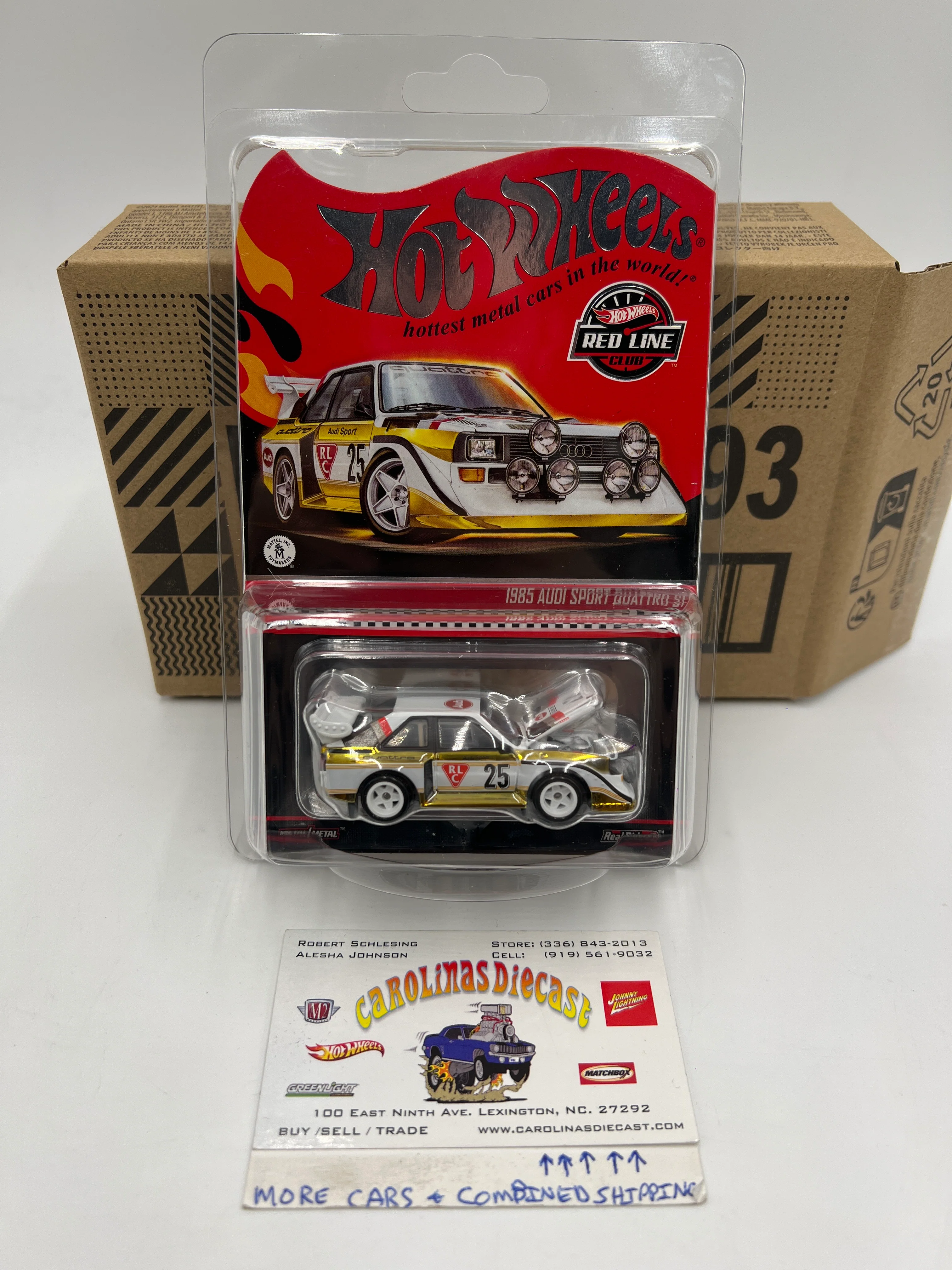 2025 Hot Wheels RLC 1985 Audi Sport Quattro S1 White/Gold W/Protector and Box