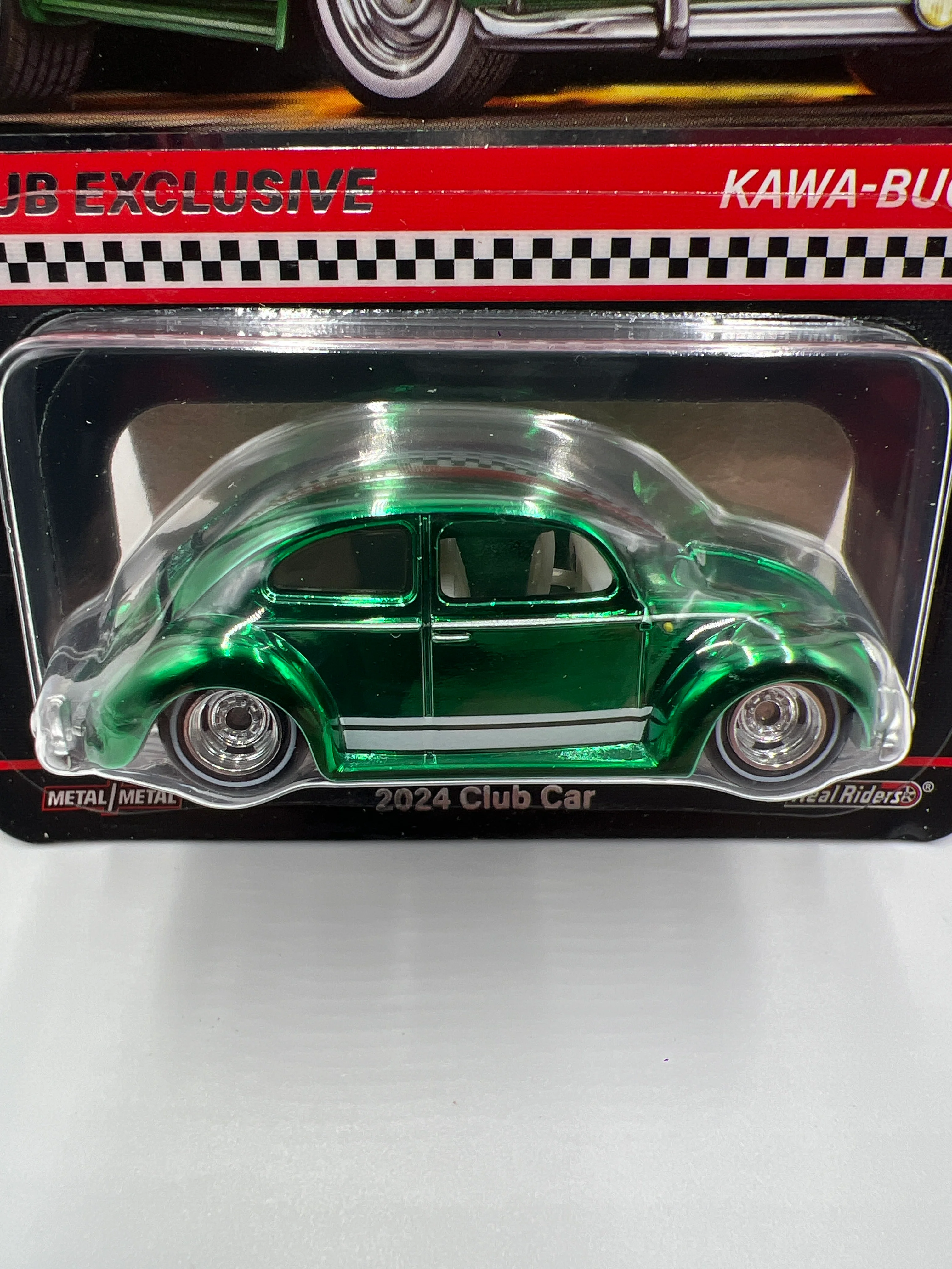 2024 Hot Wheels RLC Club Exclusive Kawa-Bug-A Green In Protector W/Patch & Button - Image 3
