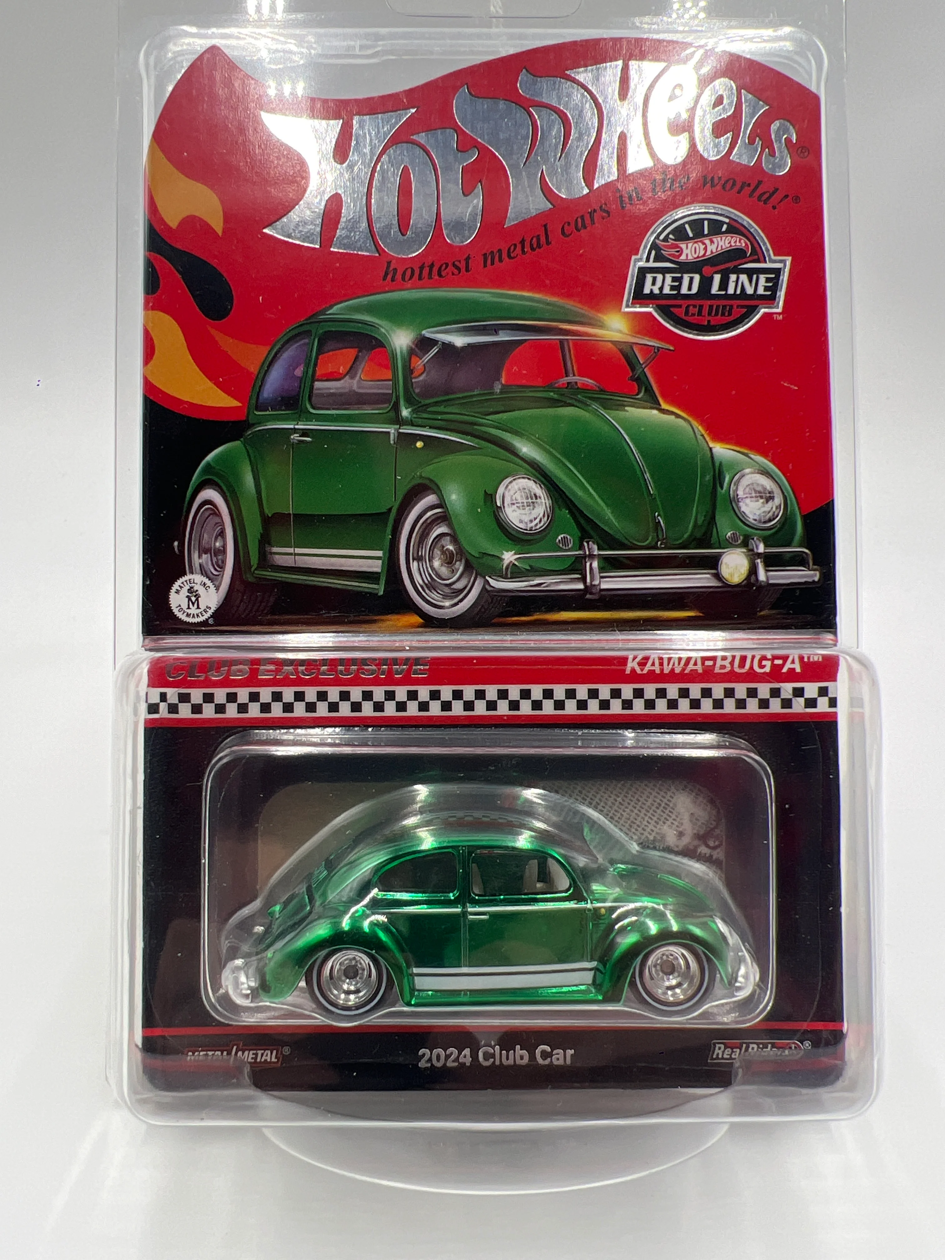 2024 Hot Wheels RLC Club Exclusive Kawa-Bug-A Green In Protector W/Patch & Button - Image 7
