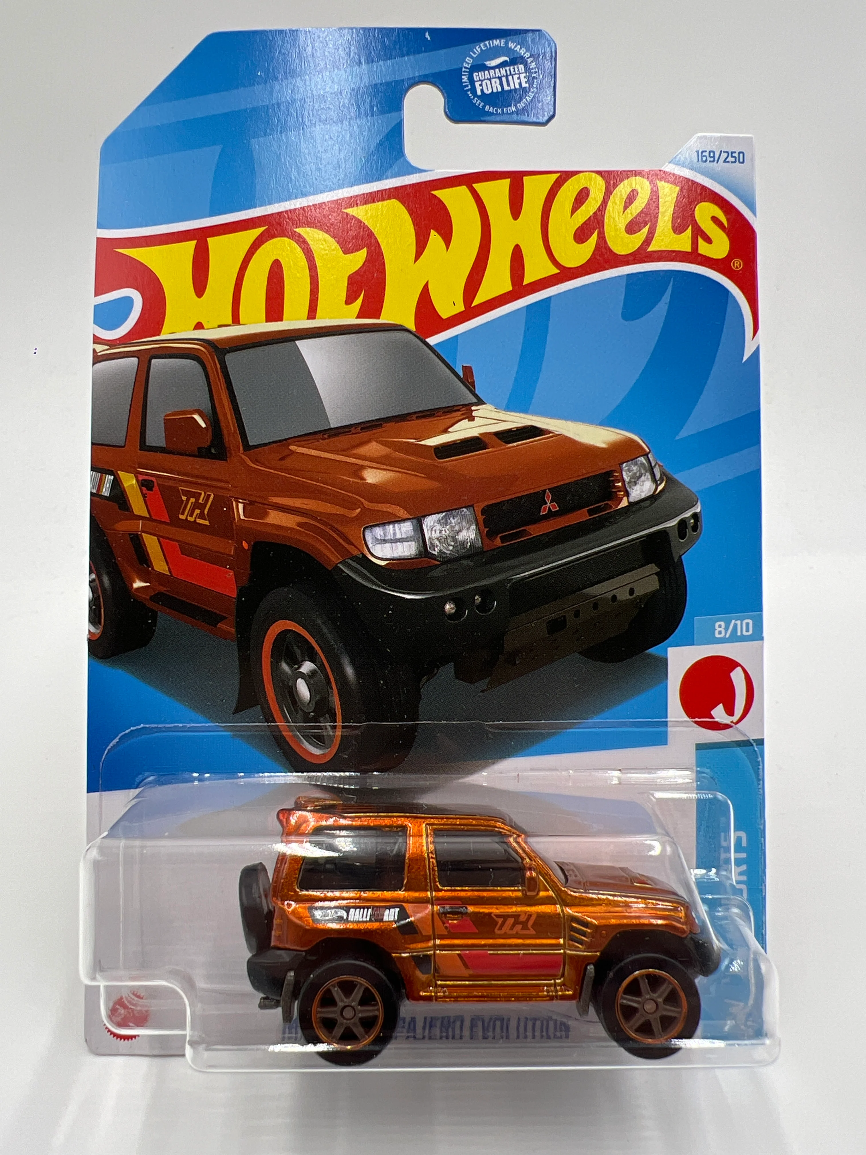 2024 Hot Wheels Super Treasure Hunt #169 Mitsubishi Pajero Evolution Orange W/Protector - Image 2