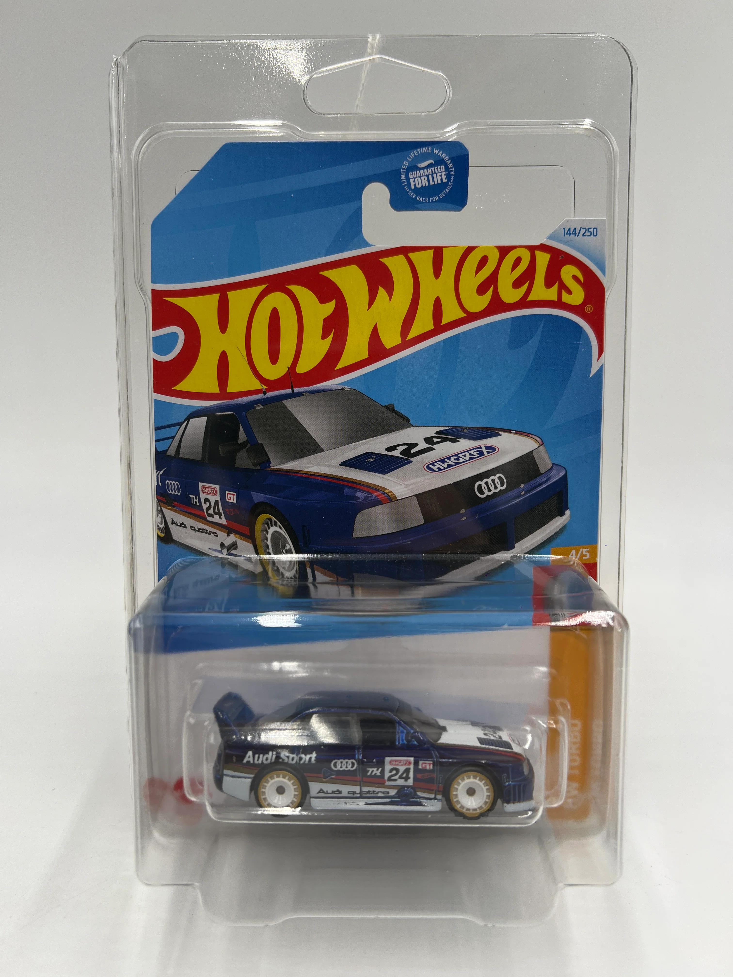 2024 Hot Wheels Super Treasure Hunt #144 Audi 90 Quattro Blue W/Protector - Image 7