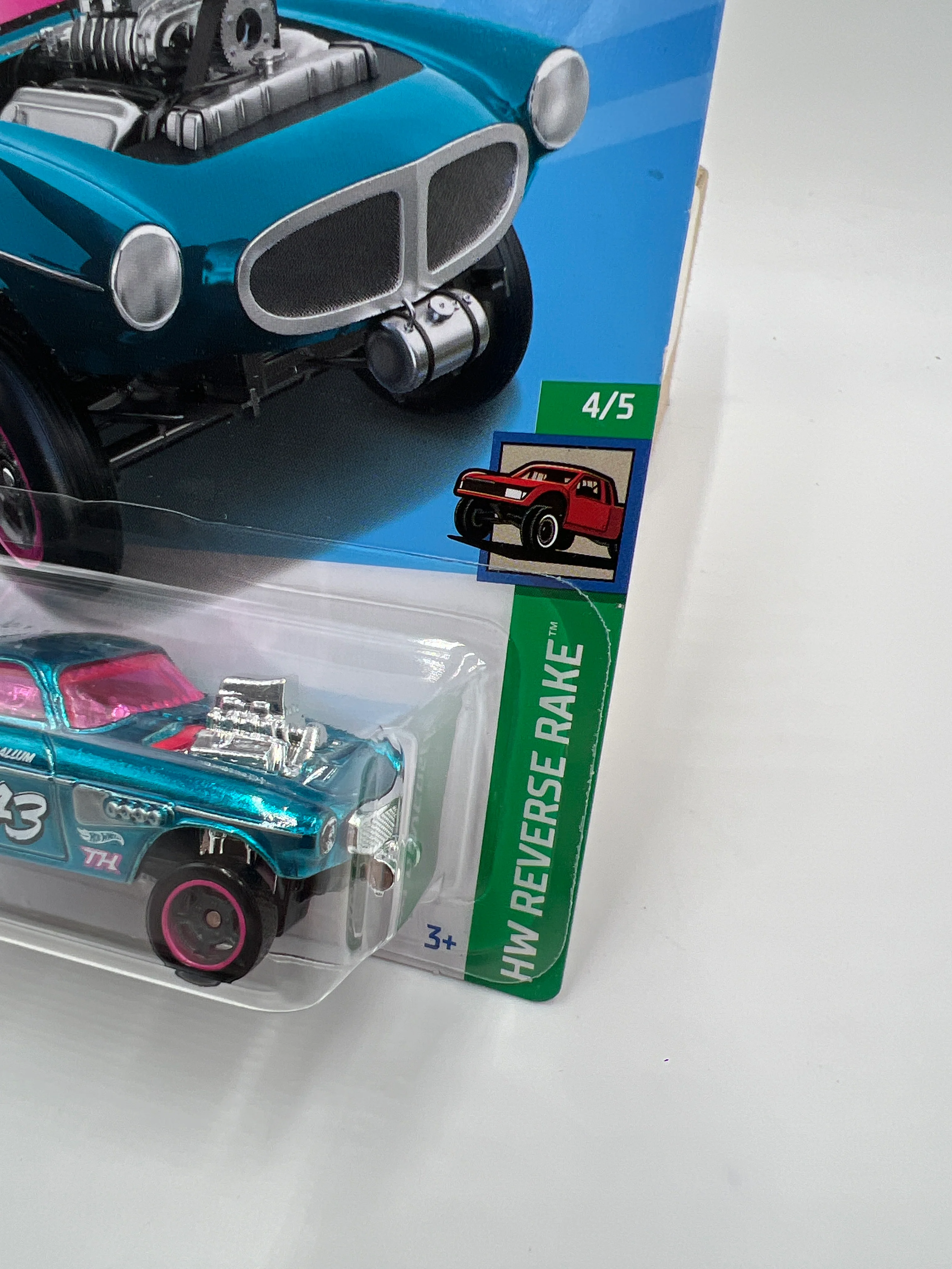 2024 Hot Wheels Super Treasure Hunt #153 Volvo P1800 Gasser Blue W/Protector - Image 3