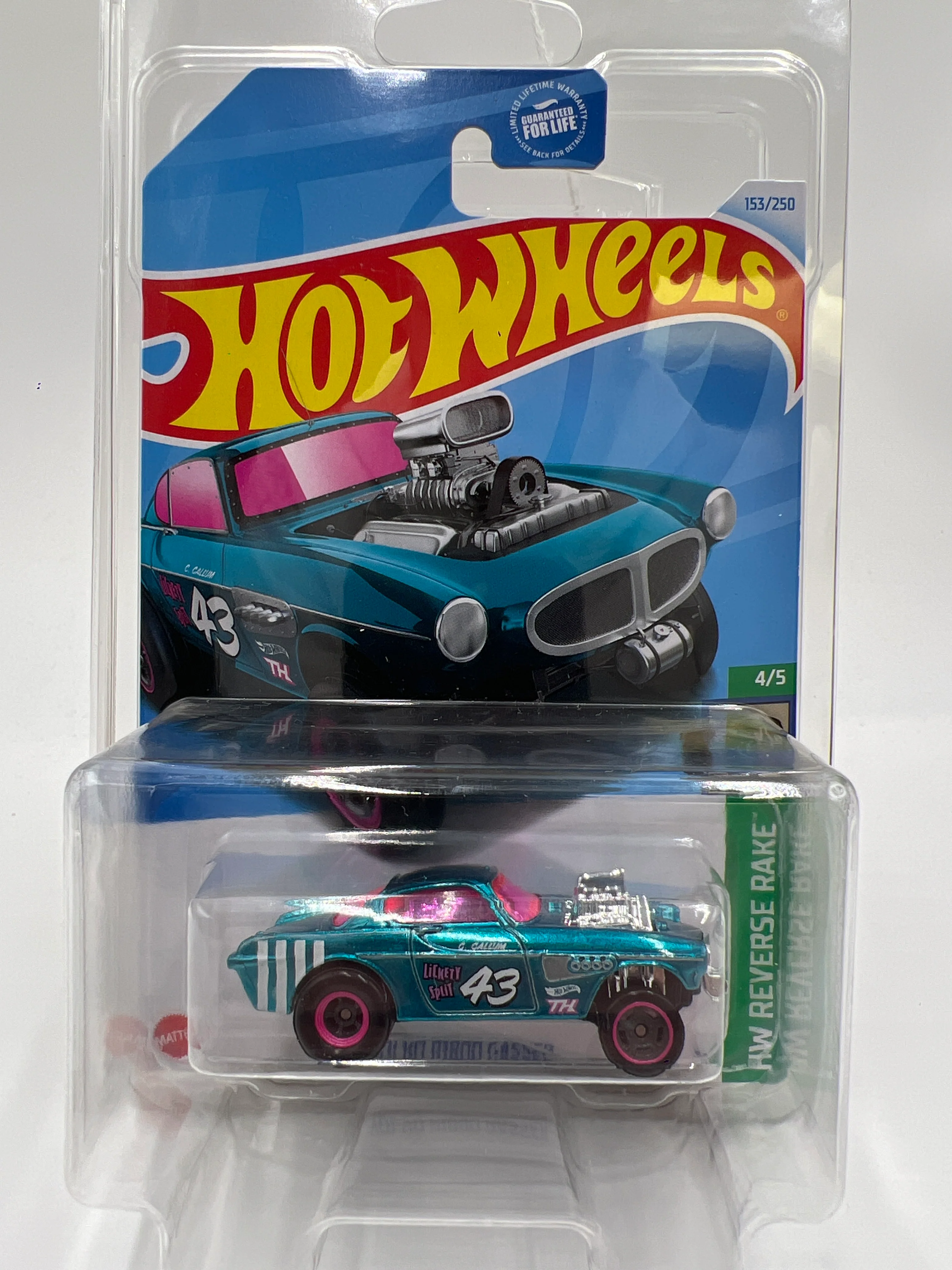 2024 Hot Wheels Super Treasure Hunt #153 Volvo P1800 Gasser Blue W/Protector #1 - Image 8
