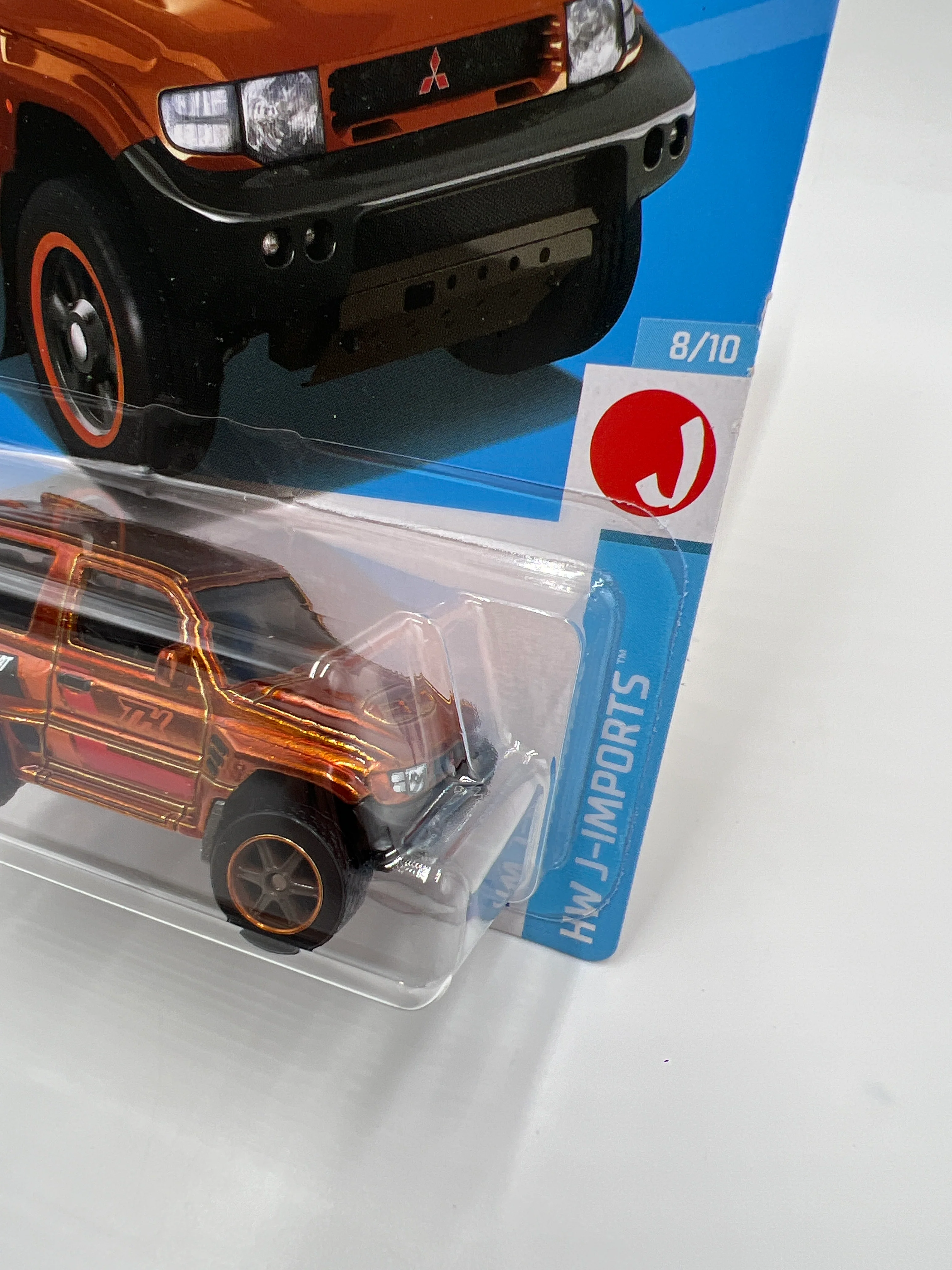 2024 Hot Wheels Super Treasure Hunt #169 Mitsubishi Pajero Evolution Orange W/Protector - Image 3