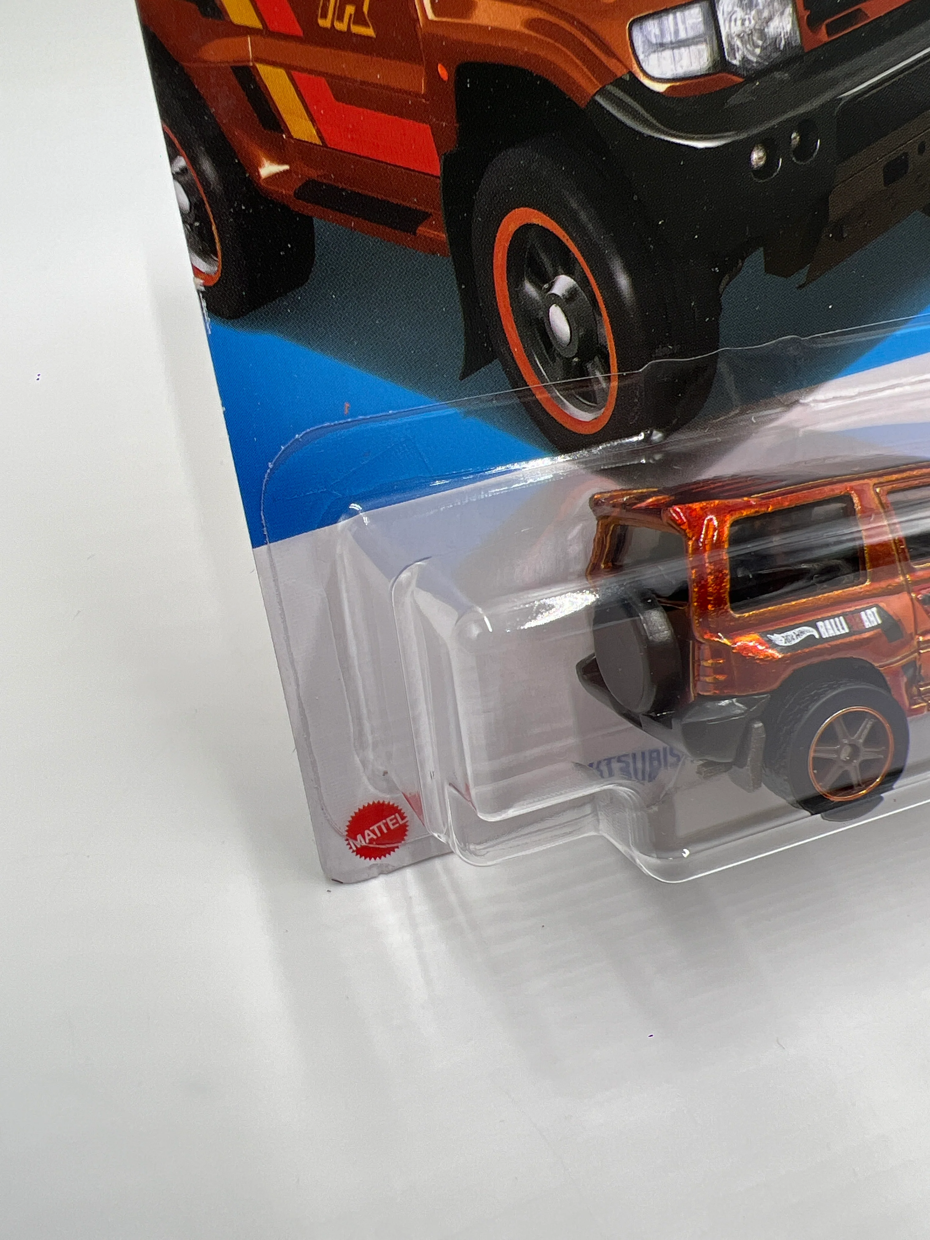 2024 Hot Wheels Super Treasure Hunt #169 Mitsubishi Pajero Evolution Orange W/Protector - Image 4