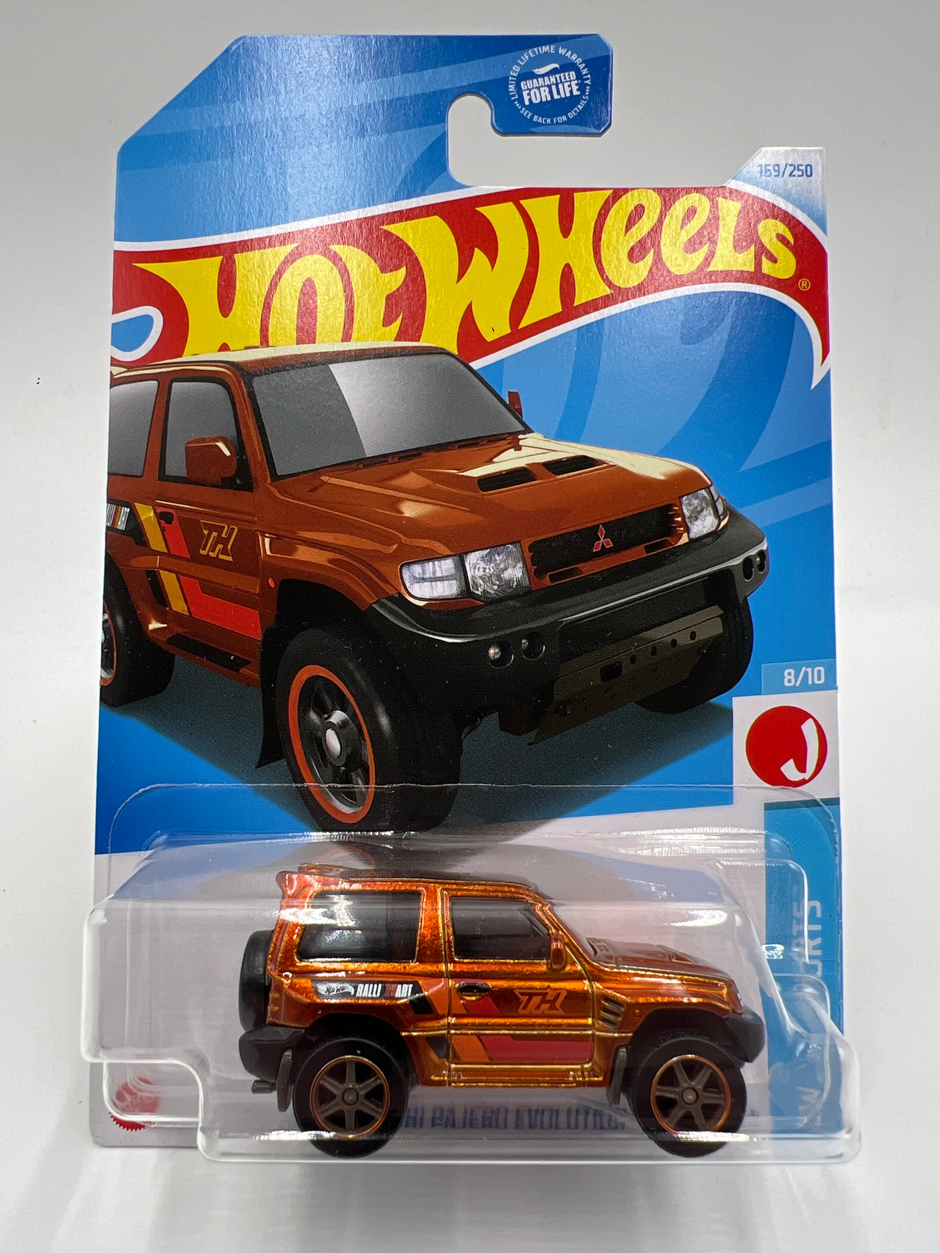 2024 Hot Wheels Super Treasure Hunt #169 Mitsubishi Pajero Evolution Orange W/Protector - Image 2