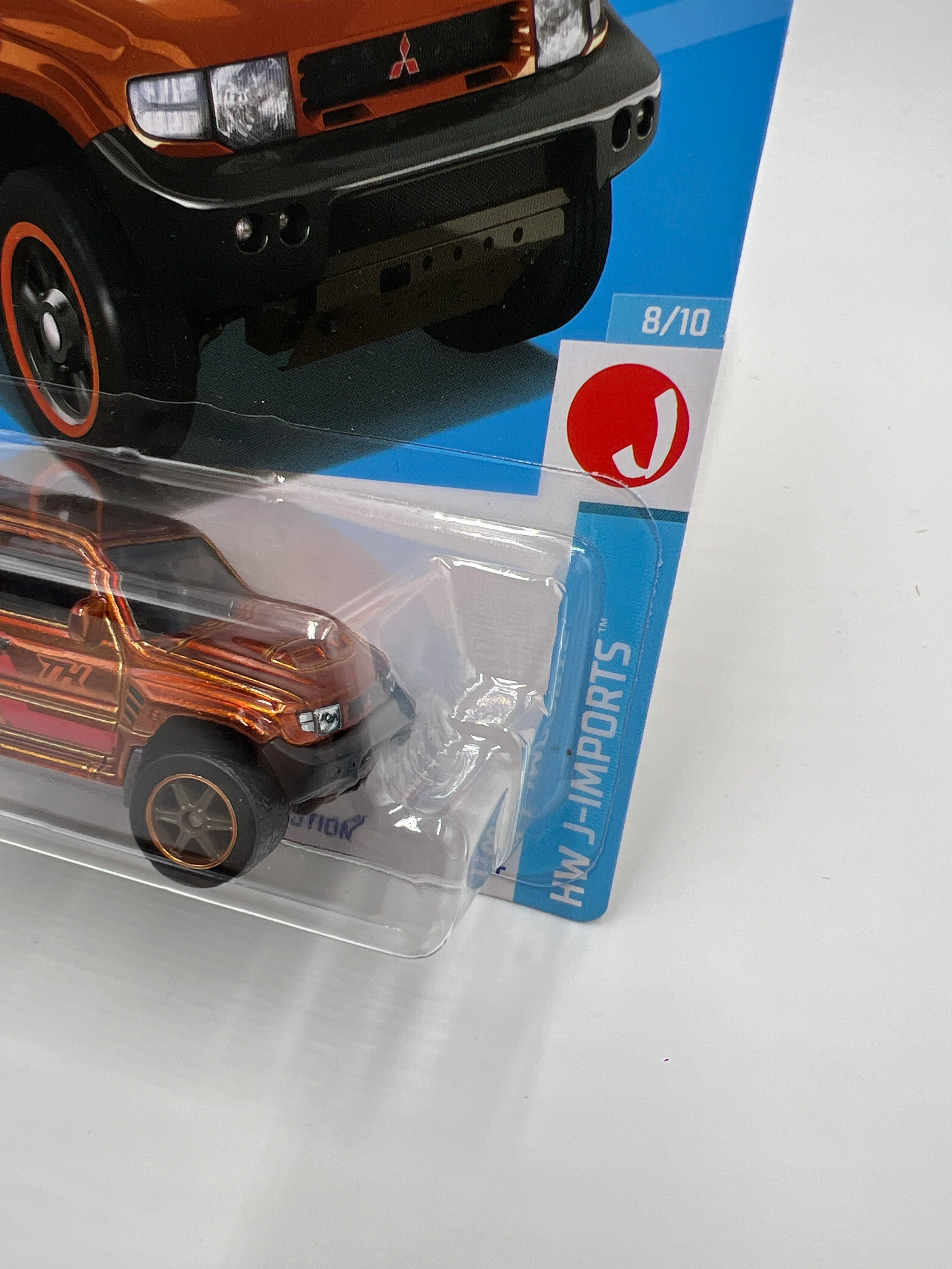 2024 Hot Wheels Super Treasure Hunt #169 Mitsubishi Pajero Evolution Orange W/Protector - Image 3