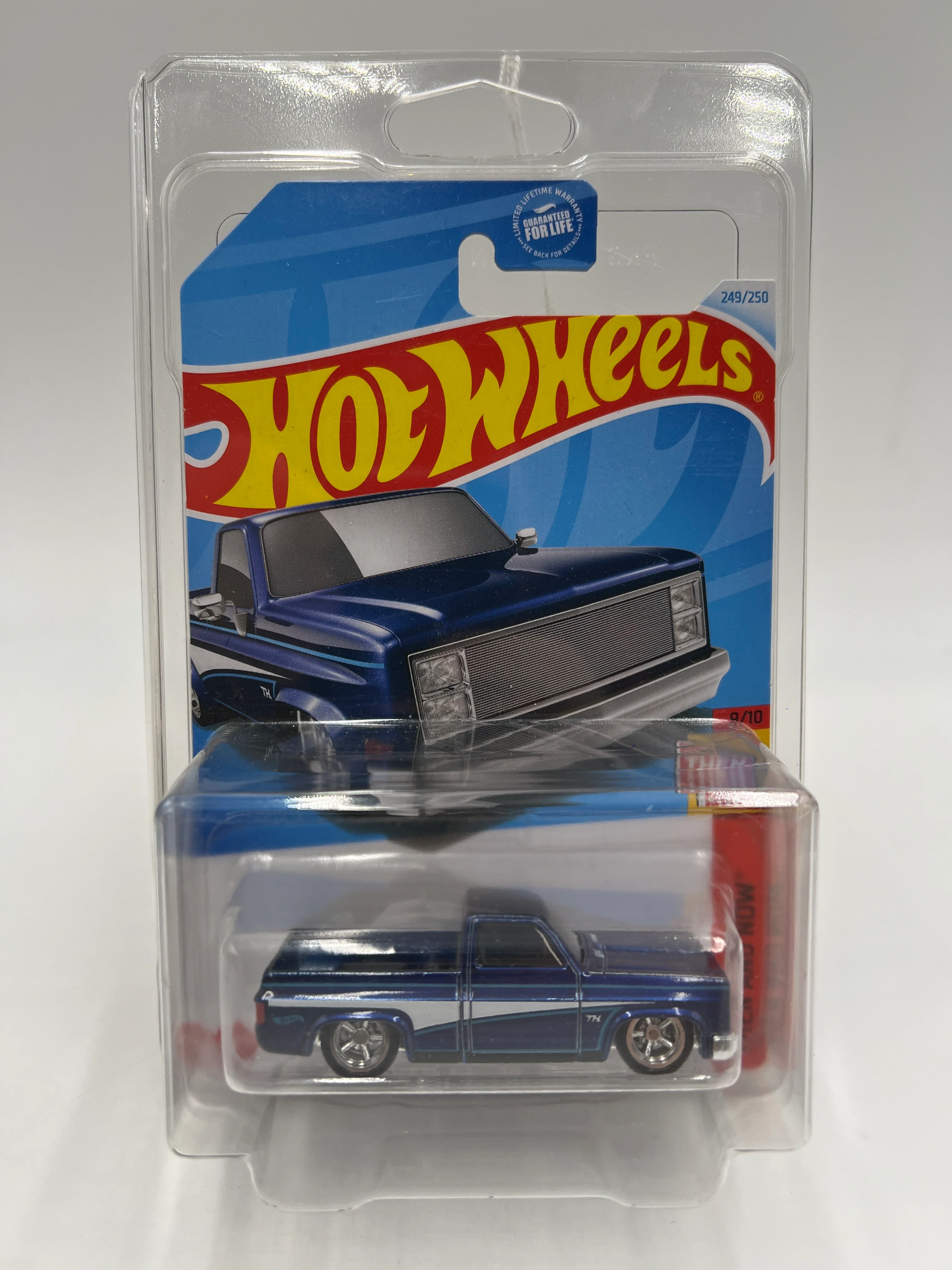 2024 Hot Wheels Super Treasure Hunt #249 83 Chevy Silverado Blue W/Protector - Image 7