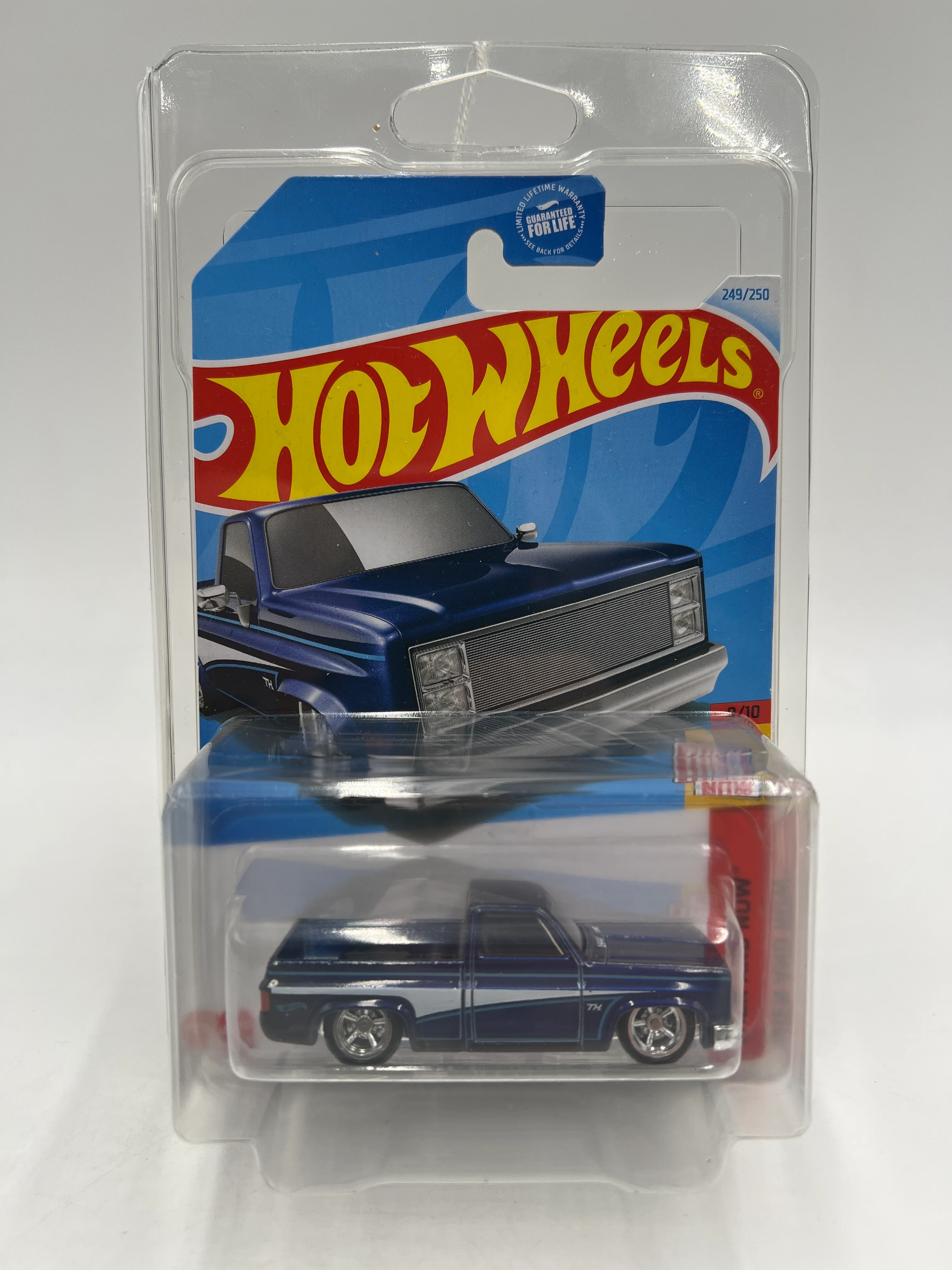 2024 Hot Wheels Super Treasure Hunt #249 83 Chevy Silverado Blue W/Protector Cracked Blister - Image 8