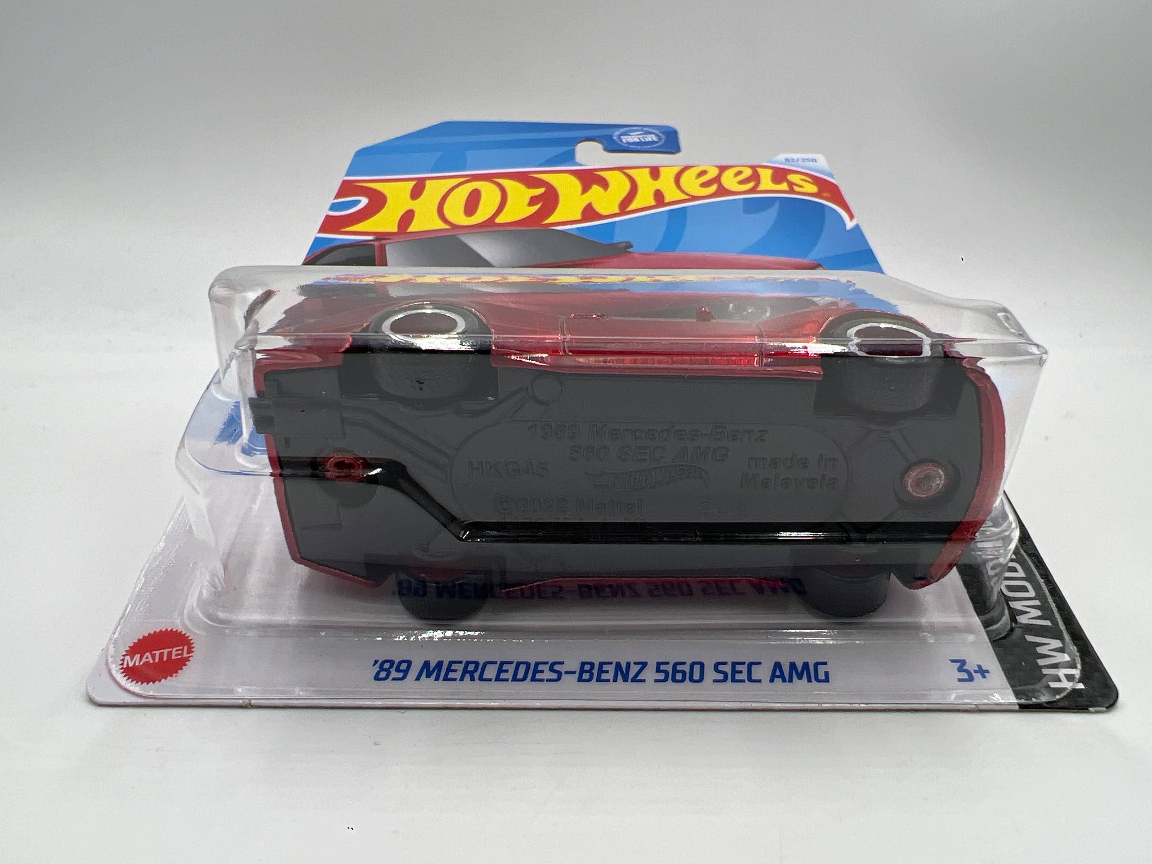 2024 Hot Wheels Super Treasure Hunt #82 89 Mercedes-Benz 560 SEC AMG Red W/Protector - Image 6