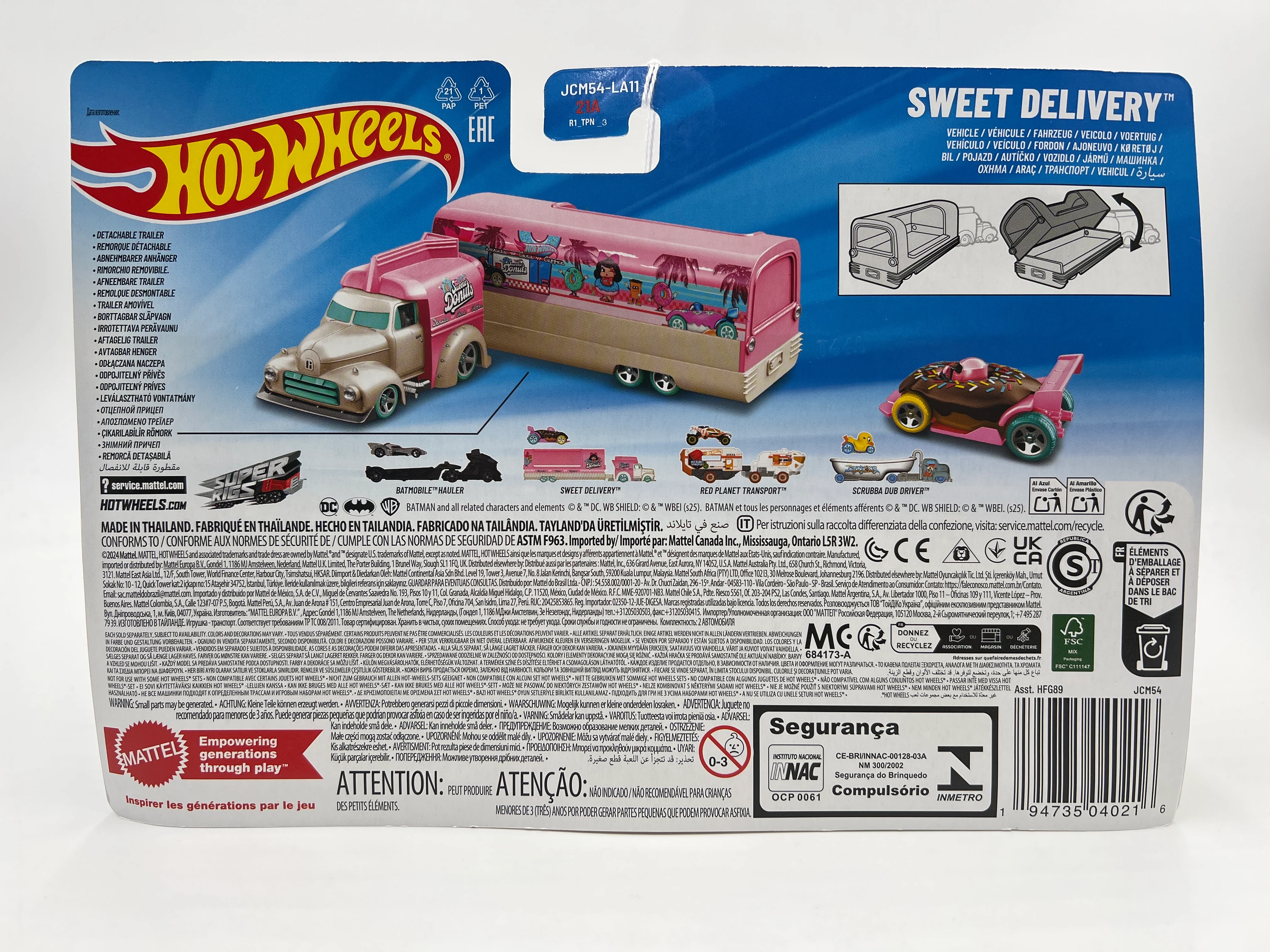 2025 Hot Wheels Super Rigs Sweet Delivery Pink/White 168F - Image 7