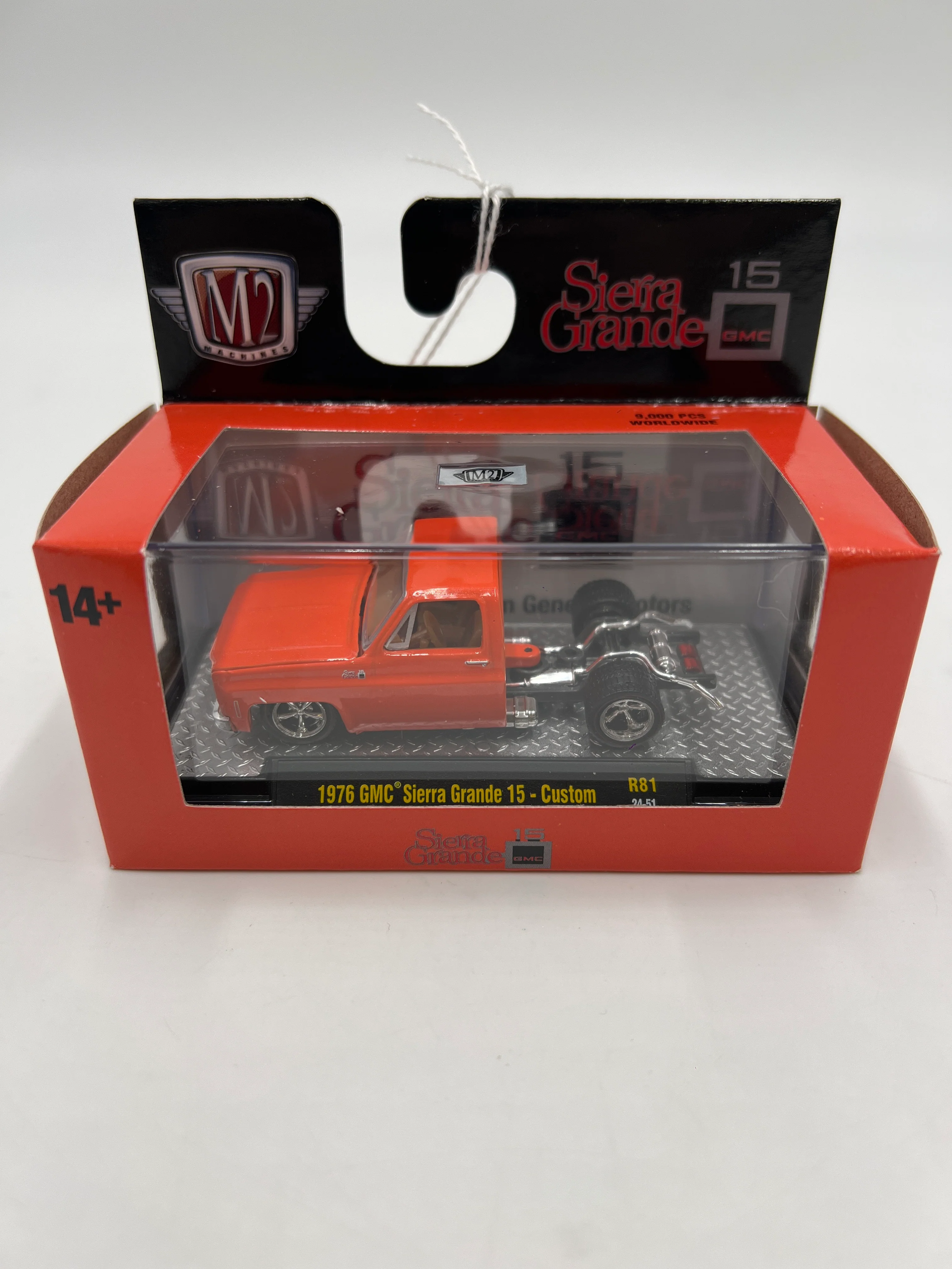 2024 M2 Machines 1976 GMC Sierra Grande 15 Orange Custom R81 - Image 2