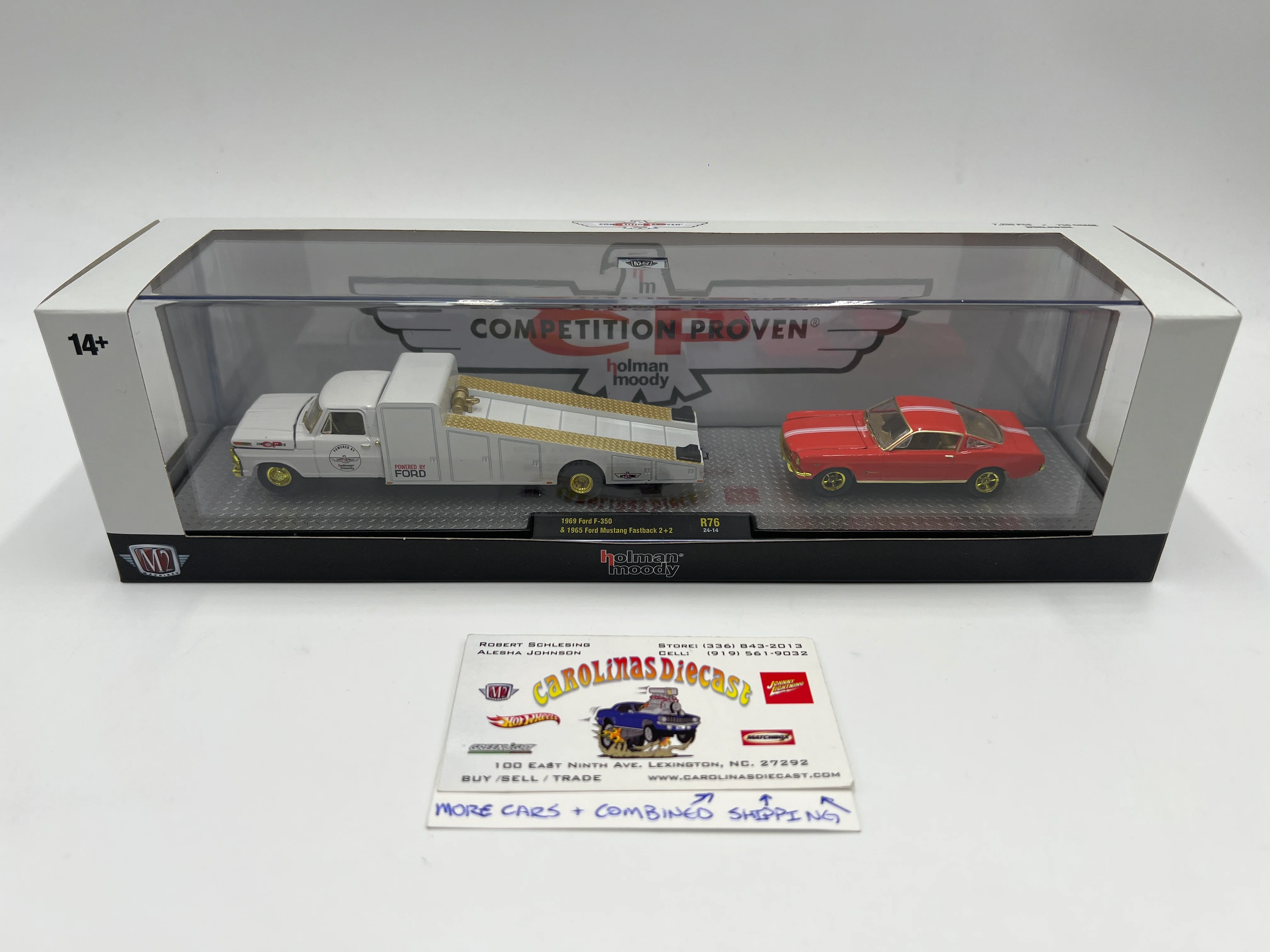 M2 Machines CHASE Holman Moody Hauler 1969 Ford F-350 & 1965 Ford Mustang Fastback 2+2 R76