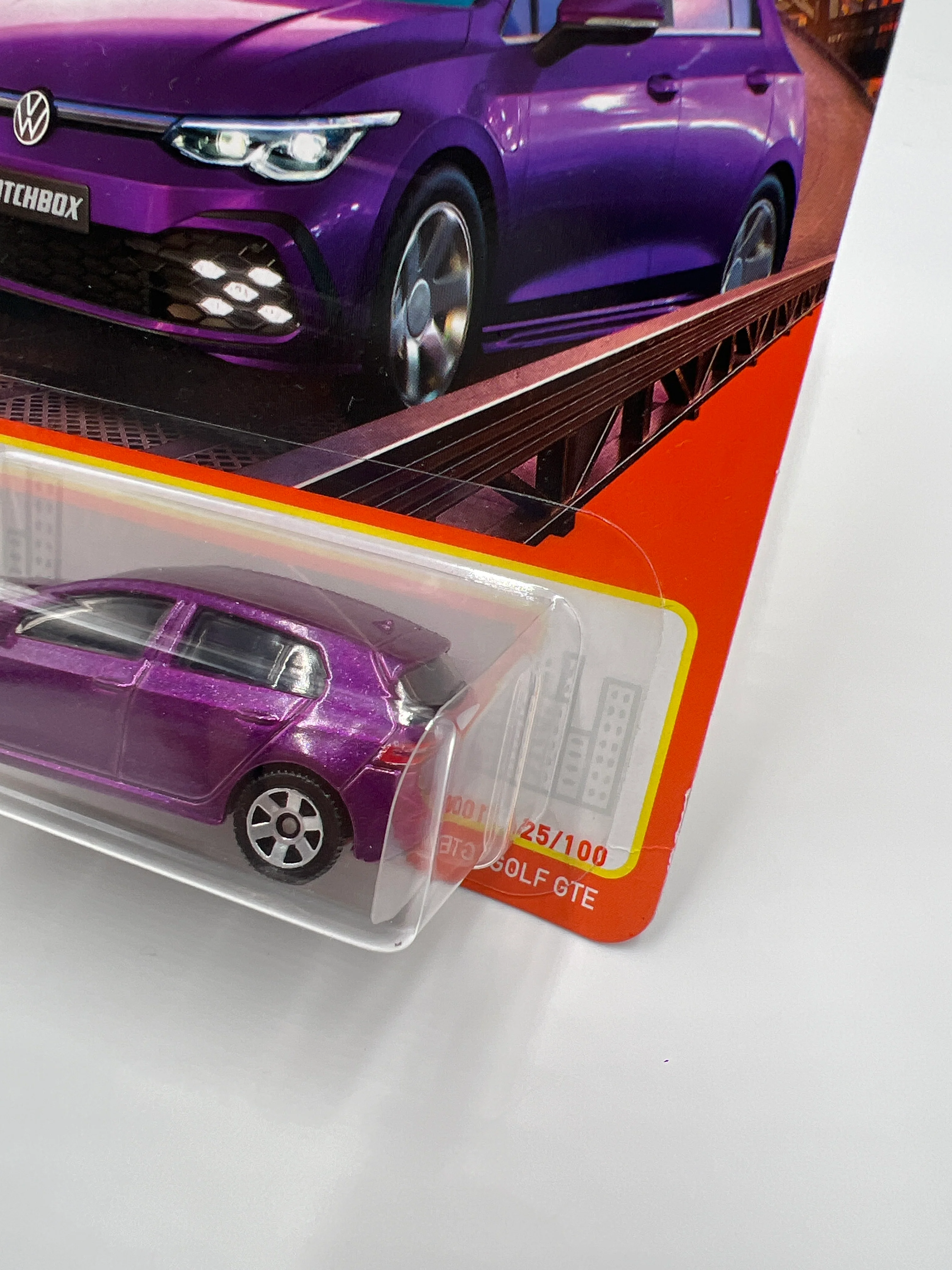 2024 Matchbox #25 2021 Volkswagen Golf GTE Purple 214F - Image 3