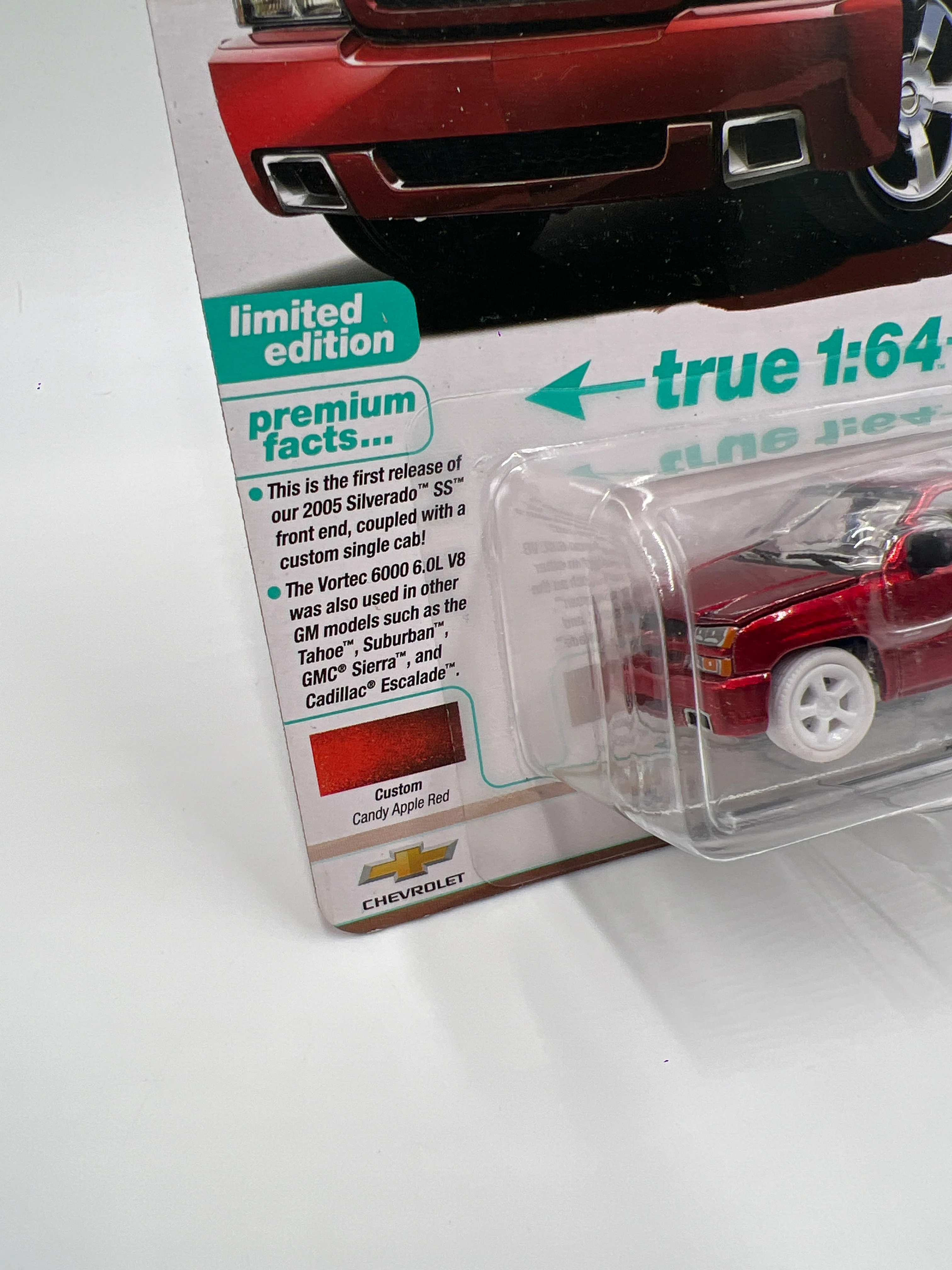 2025 Auto World Muscle Trucks CHASE Release 1 Version B 2005 Chevy Silverado SS Custom Ultra Red Cateye #2 - Image 4