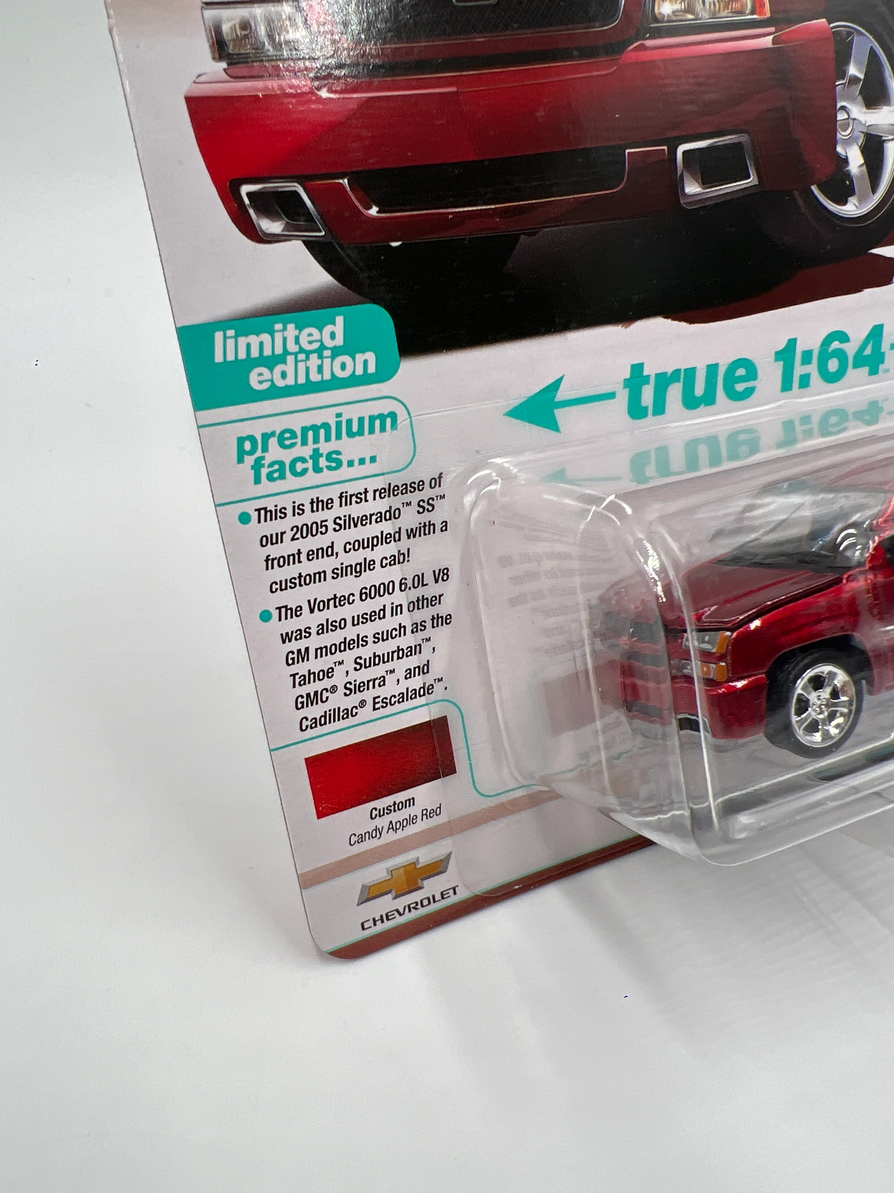 2025 Auto World Muscle Trucks Release 1 Version B 2005 Chevy Silverado SS Custom Red Cateye 185D - Image 5