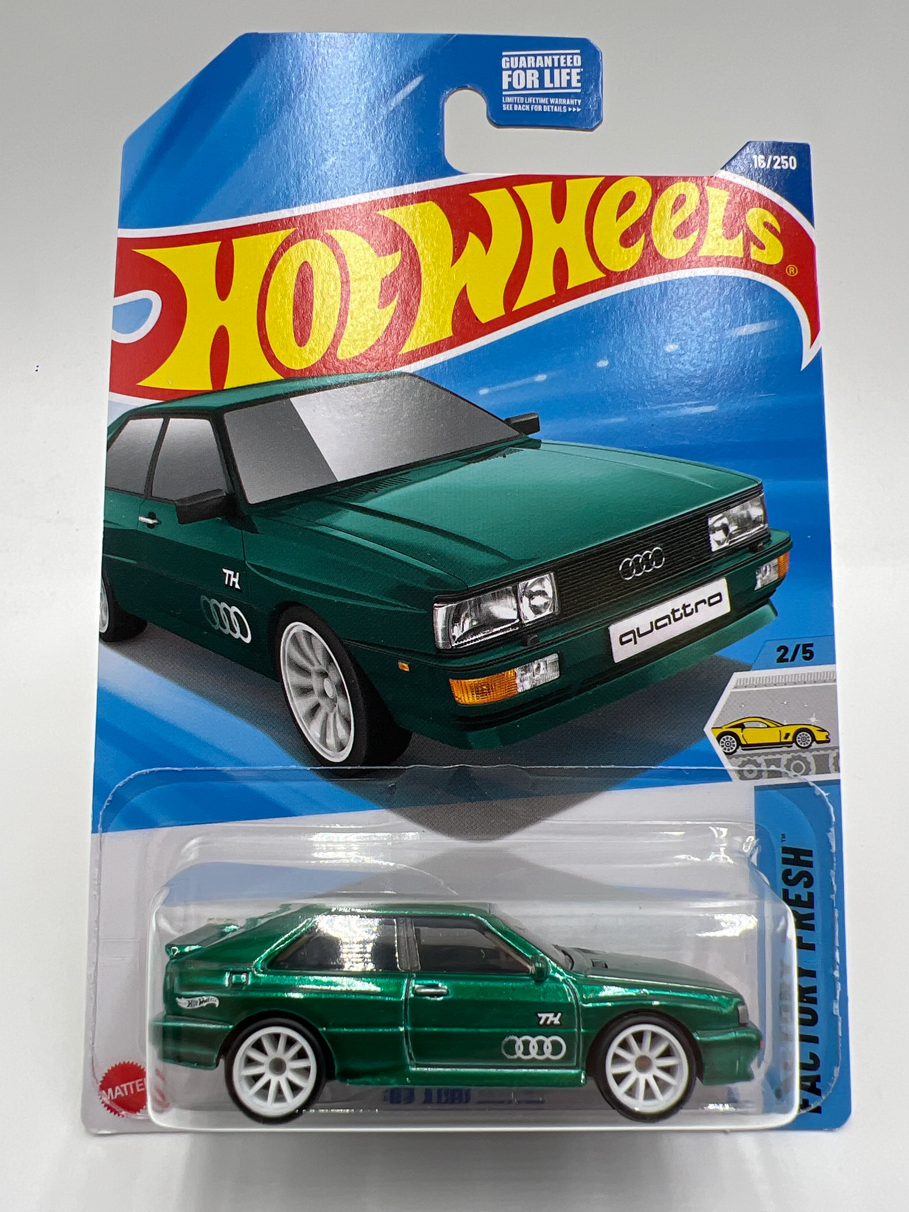 2025 Hot Wheels A Case Super Treasure Hunt #16 87 Audi Quattro Green W/Protector #1 - Image 2