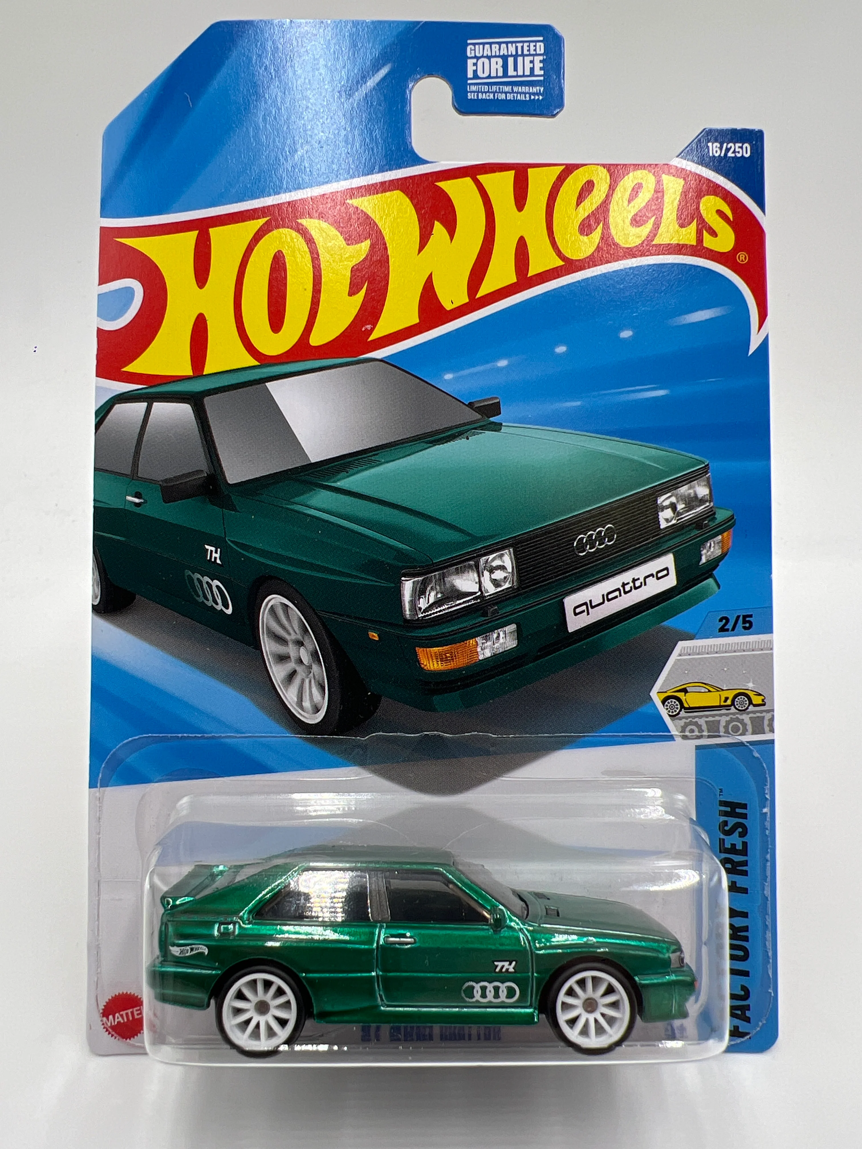 2025 Hot Wheels A Case Super Treasure Hunt #16 87 Audi Quattro Green W/Protector #2 - Image 2