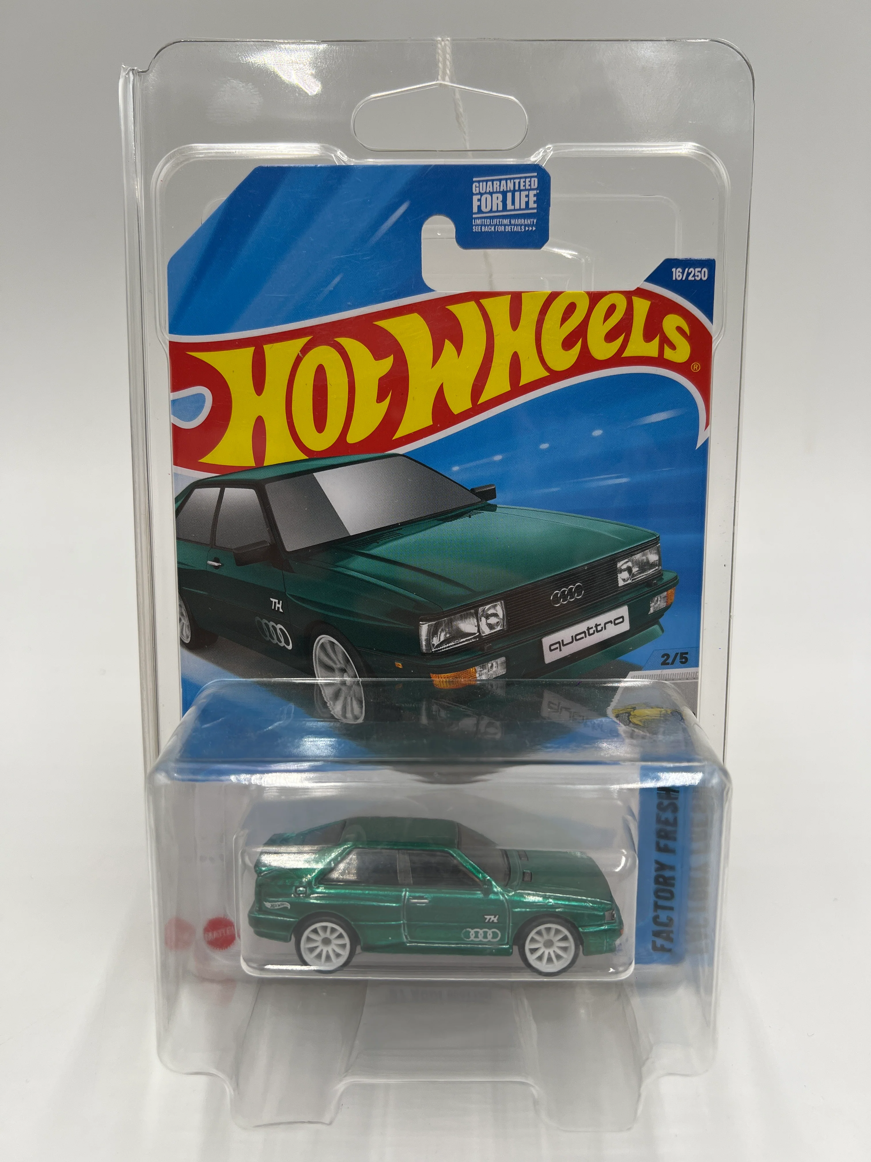 2025 Hot Wheels A Case Super Treasure Hunt #16 87 Audi Quattro Green W/Protector - Image 8