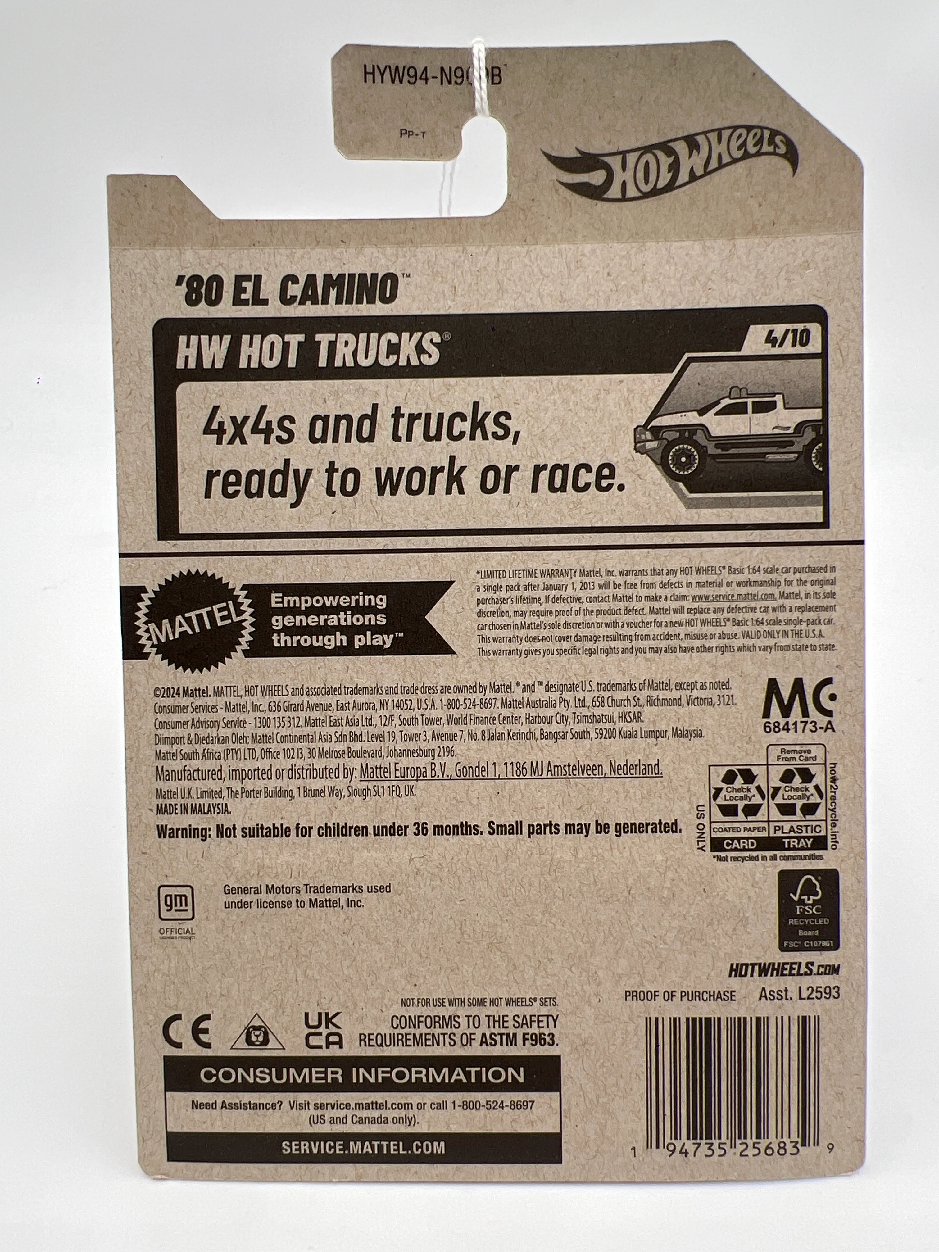 2025 Hot Wheels B Case #43 80 El Camino Red 12F - Image 6