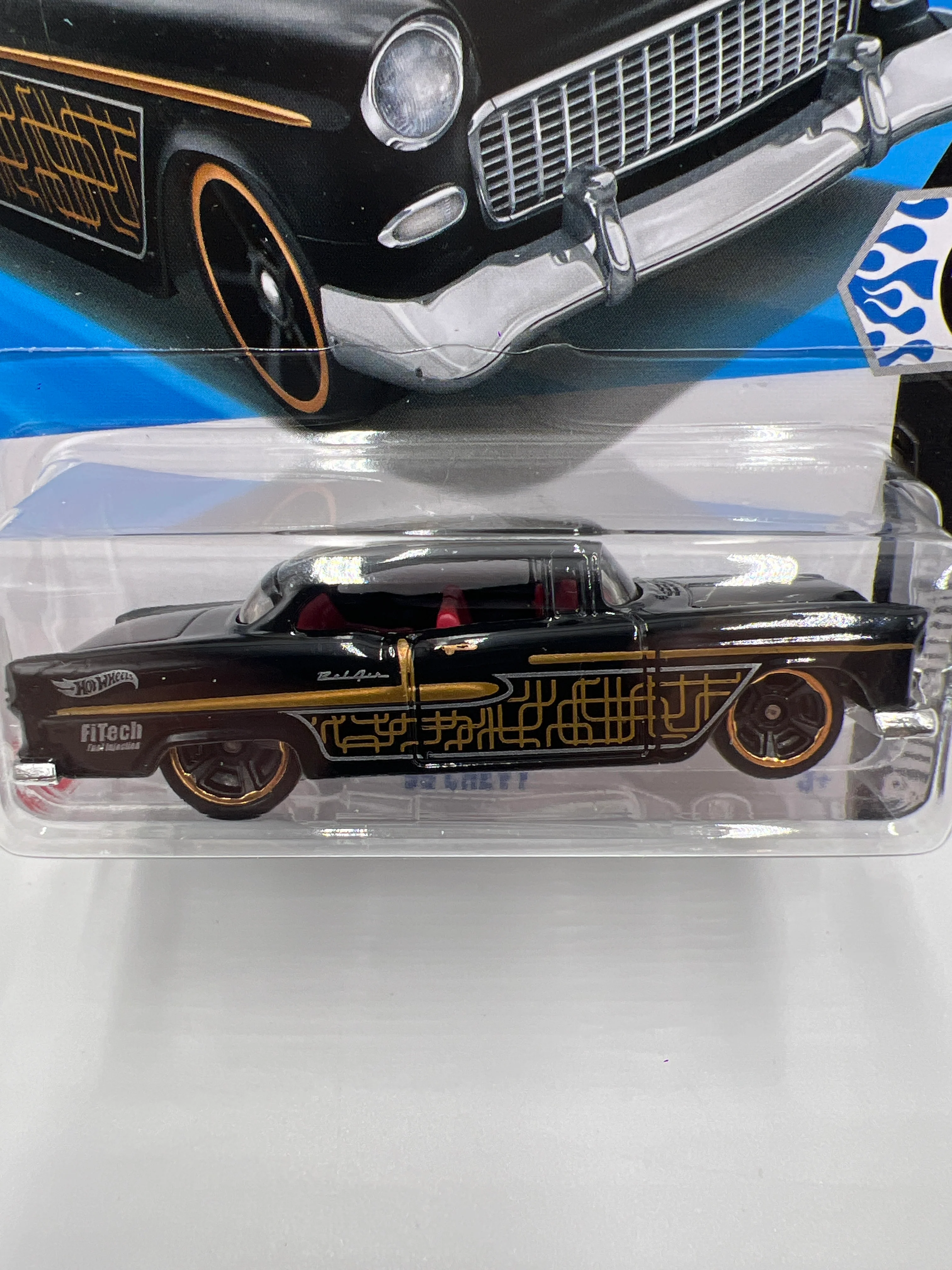 2025 Hot Wheels C Case #45 55 Chevy Black 14C - Image 3