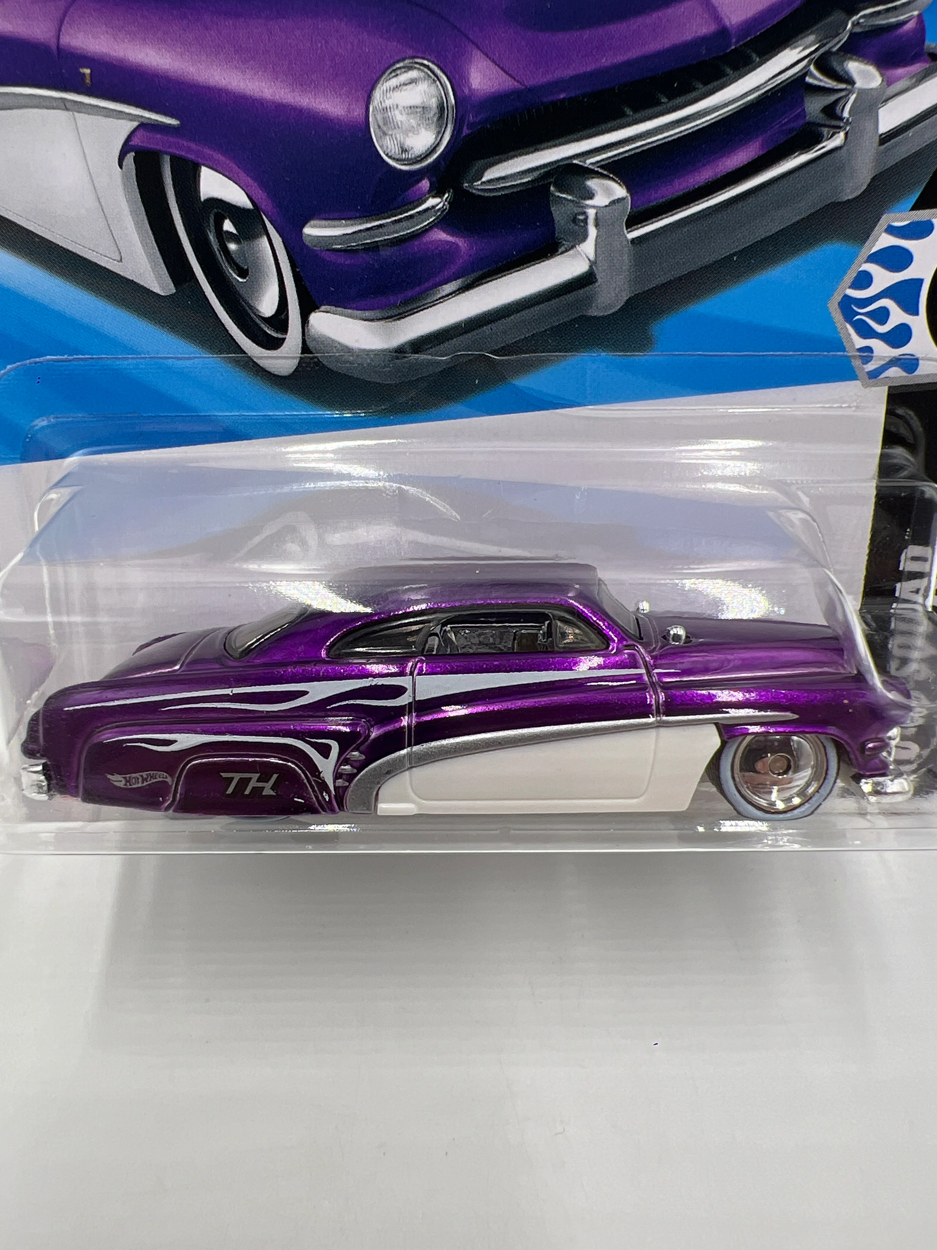 2025 Hot Wheels B Case Super Treasure Hunt #46 Hirohata Merc Purple W/Protector - Image 2