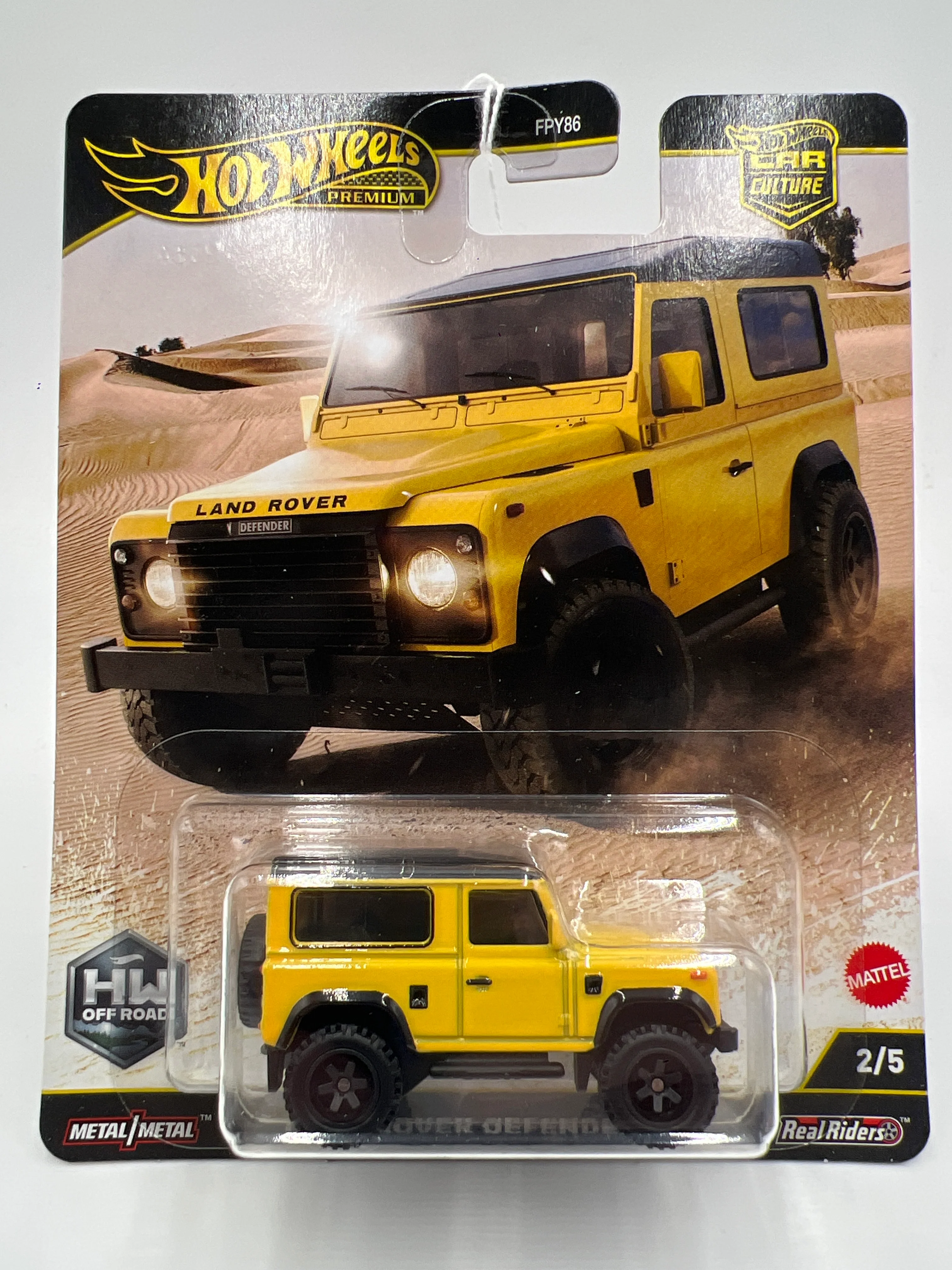 2025 Hot Wheels Car Culture HW Off Road #2 Land Rover Defender 90 Yellow 253B - Image 2