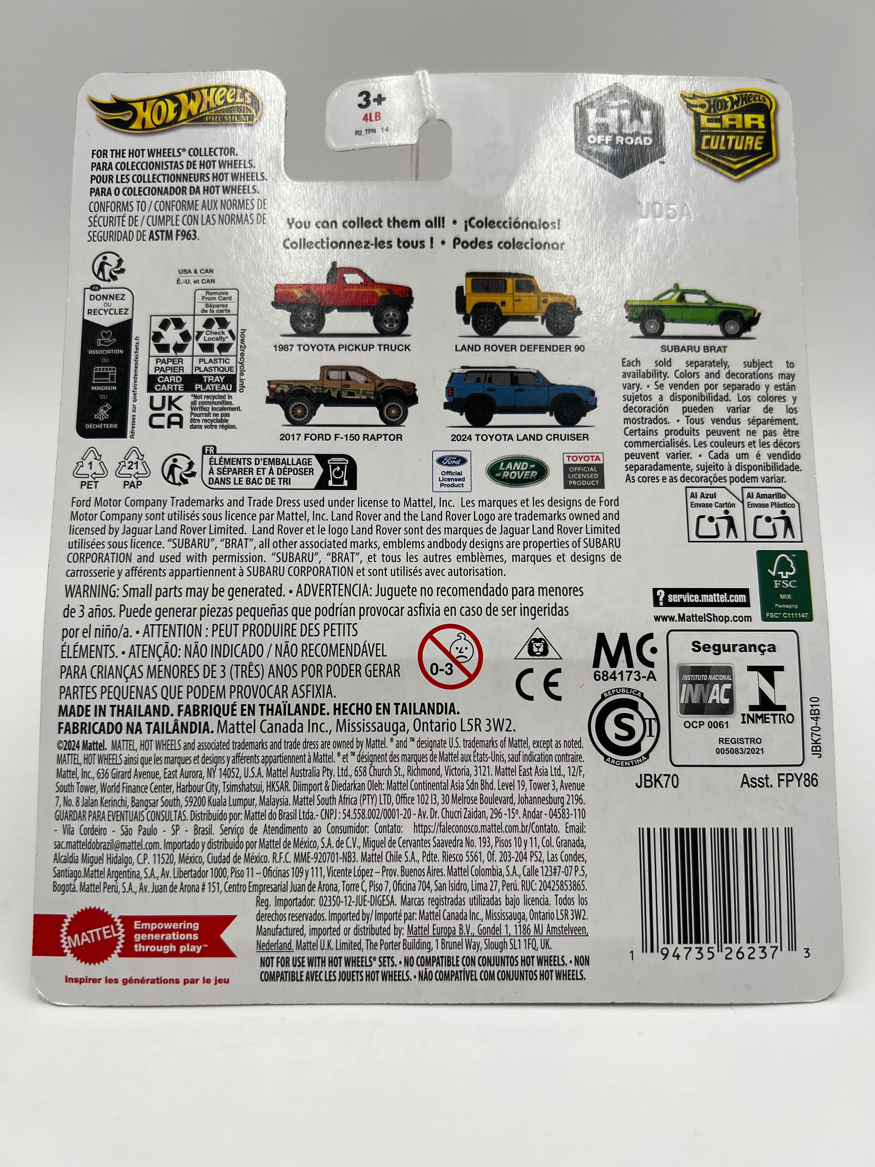 2025 Hot Wheels Car Culture HW Off Road #4 2017 Ford F-150 Raptor 255B - Image 6