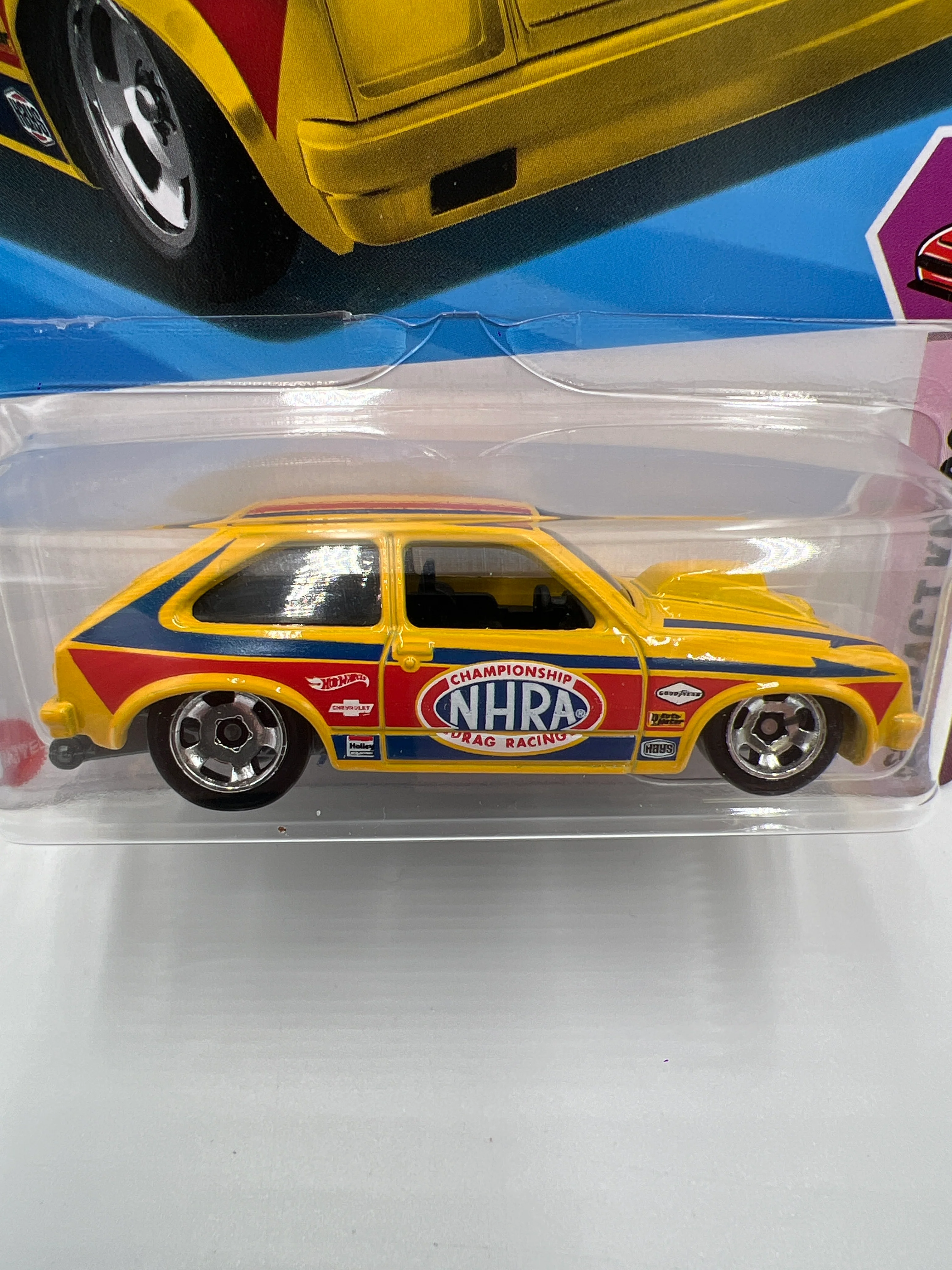 2025 Hot Wheels D Case #102 76 Chevy Chevette NHRA Yellow 11G - Image 3