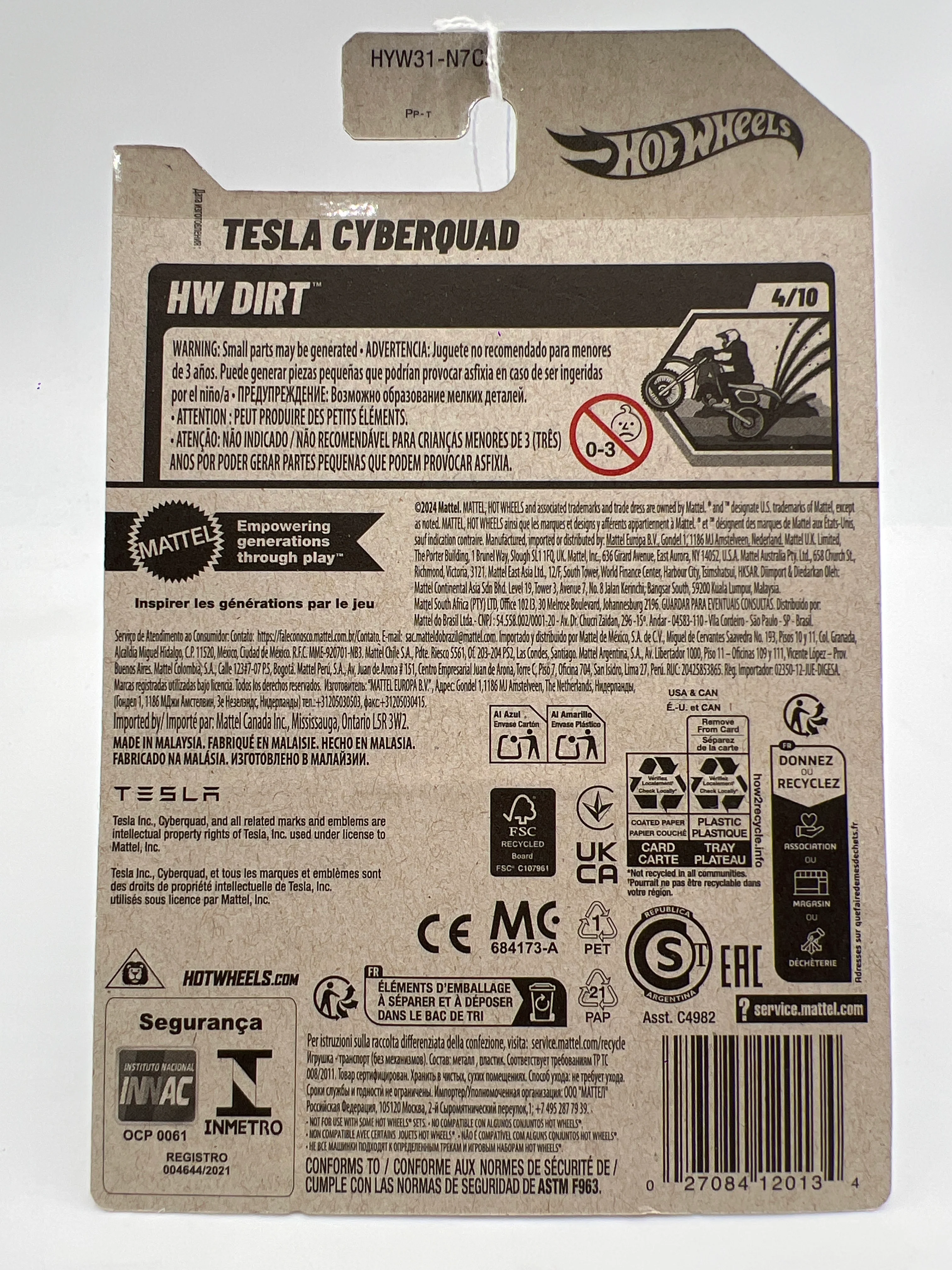 2025 Hot Wheels D Case HW Dirt #82 Tesla Cyberquad 49G - Image 6