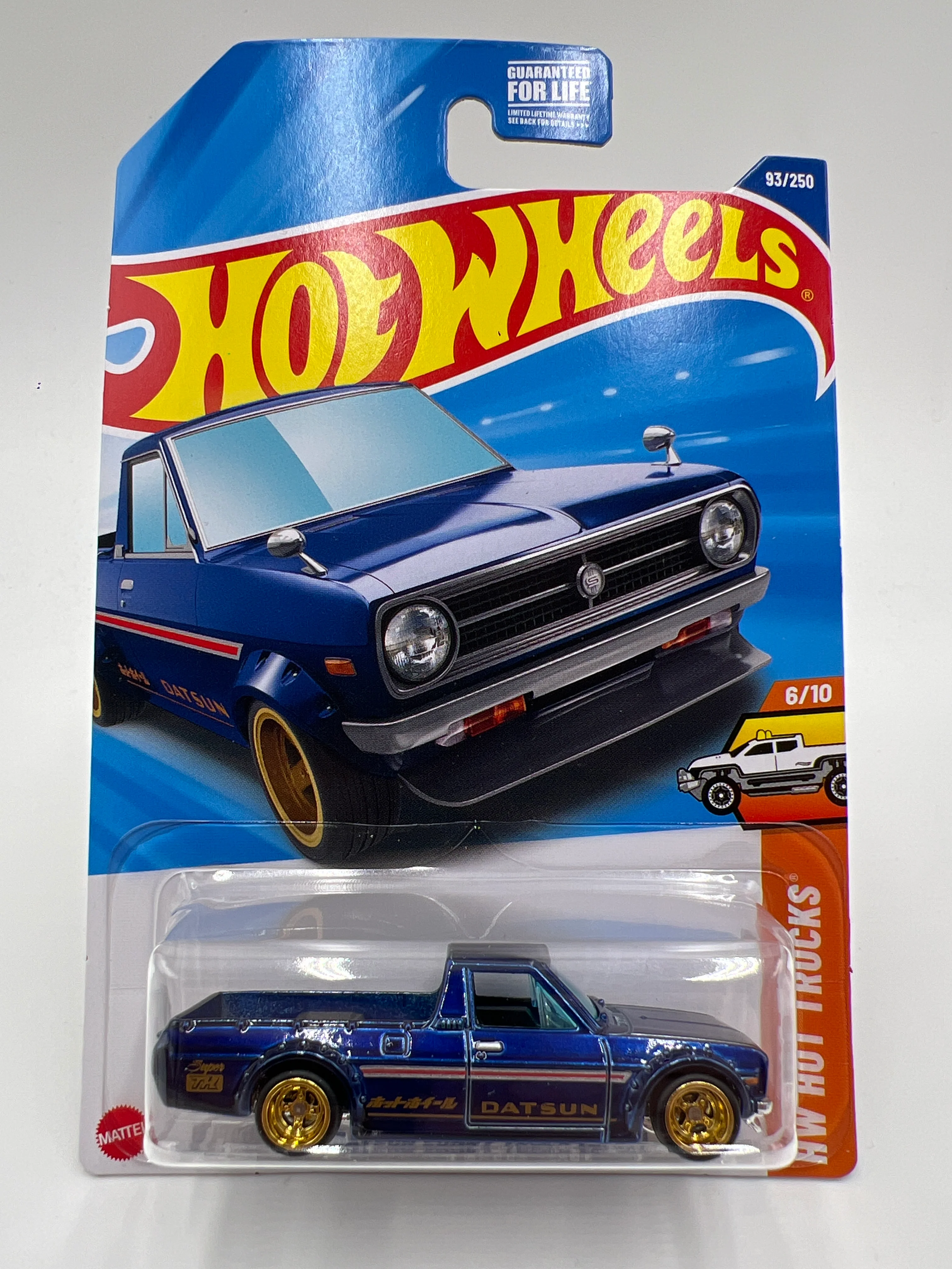 2025 Hot Wheels D Case Super Treasure Hunt #93 1975 Datsun Sunny Truck B120 Blue W/Protector #2 - Image 2