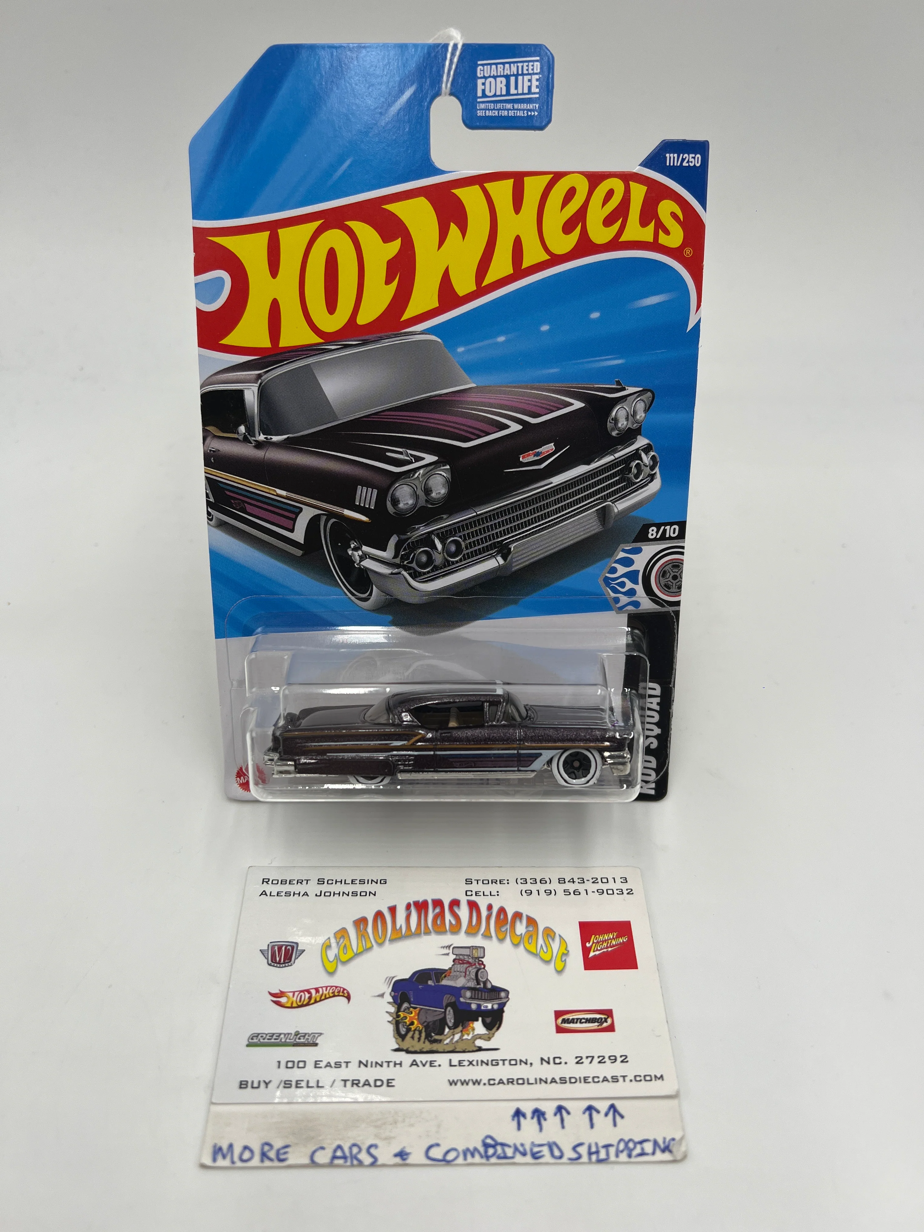 2025 Hot Wheels E Case Rod Squad #111 58 Chevy Impala Dark Purple 5C