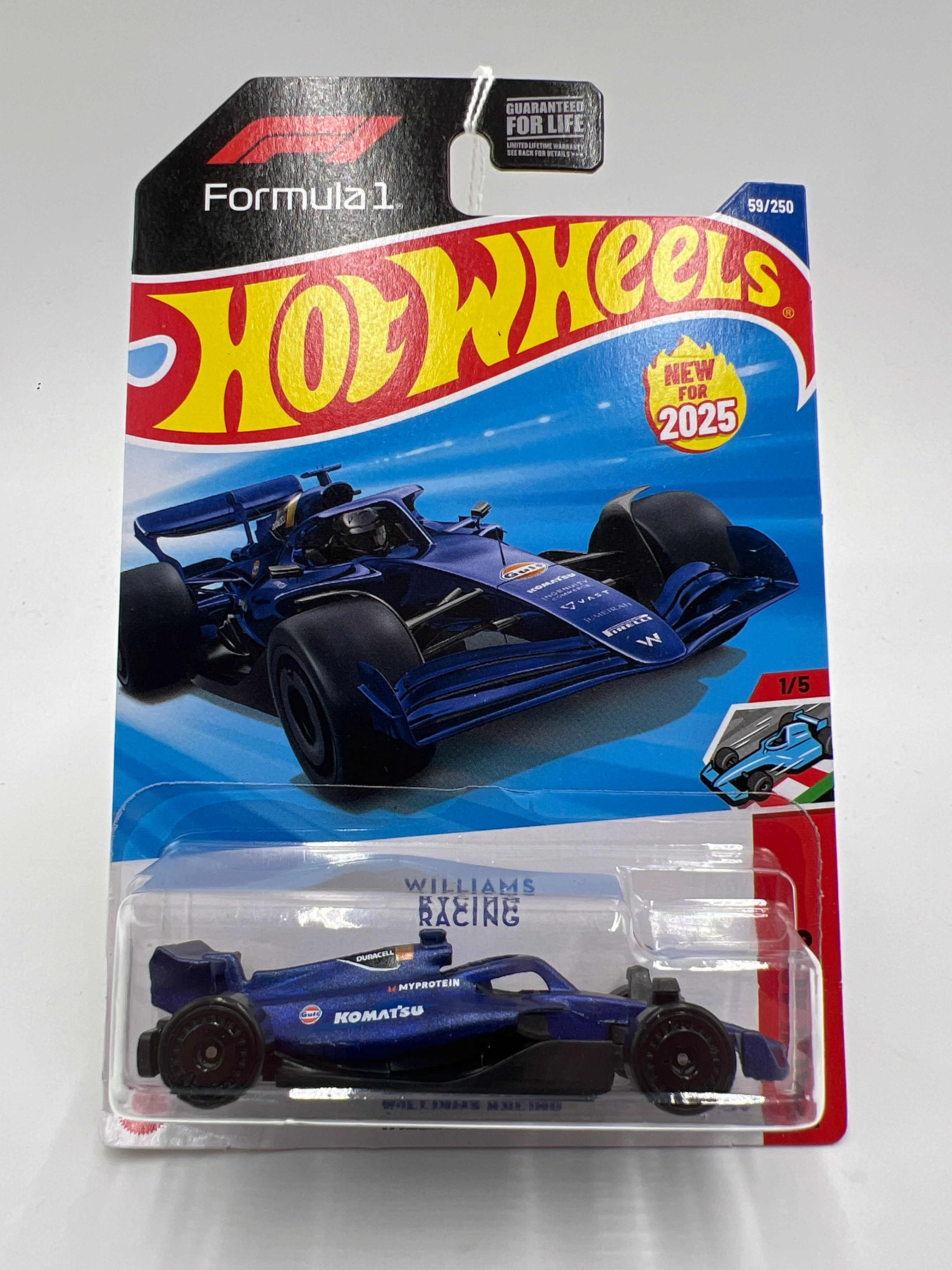 2025 Hot Wheels E Case Track Aces #59 Formula 1 Williams Racing Dark Blue 113D