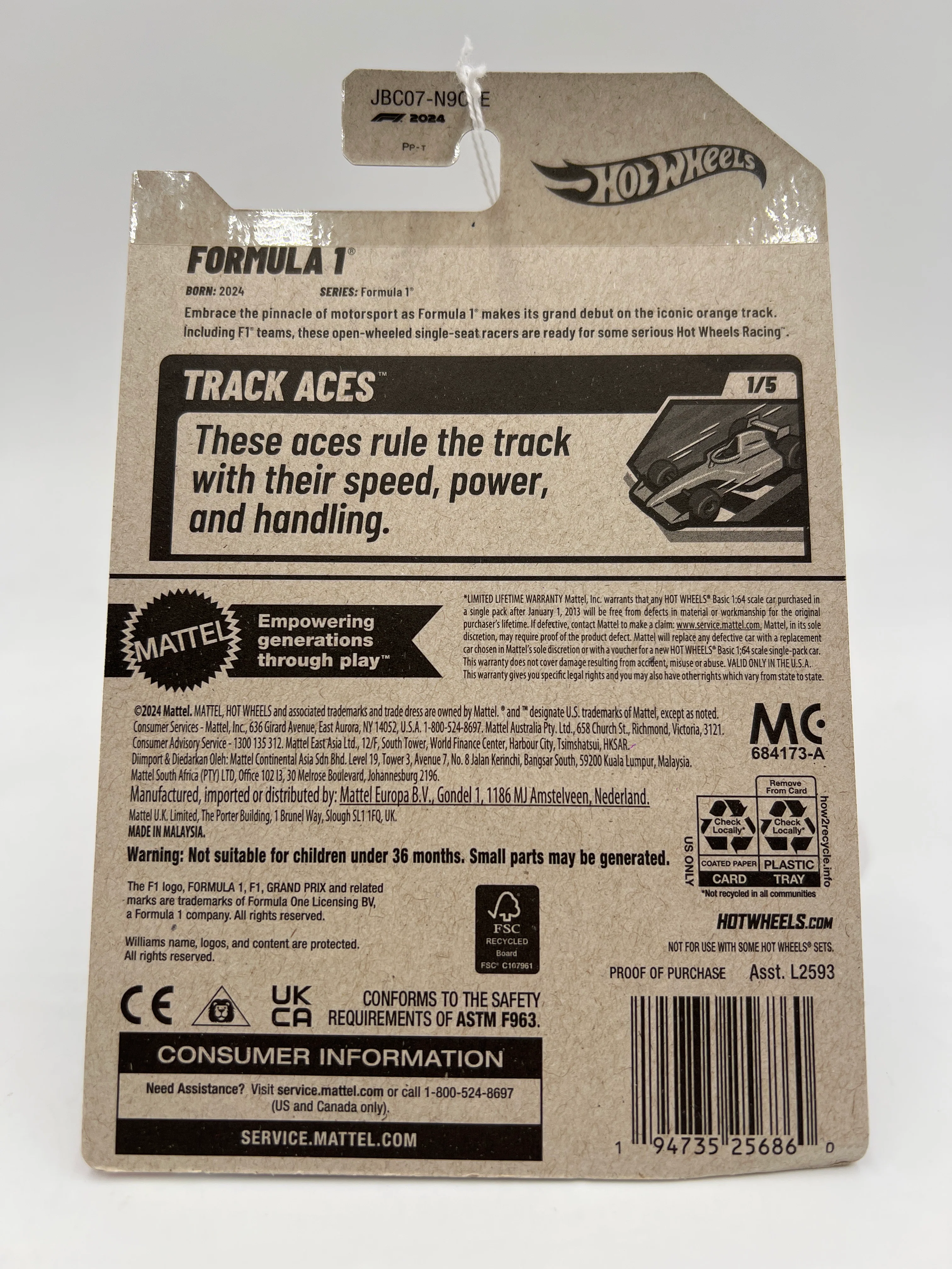 2025 Hot Wheels E Case Track Aces #59 Formula 1 Williams Racing Dark Blue 113D - Image 6
