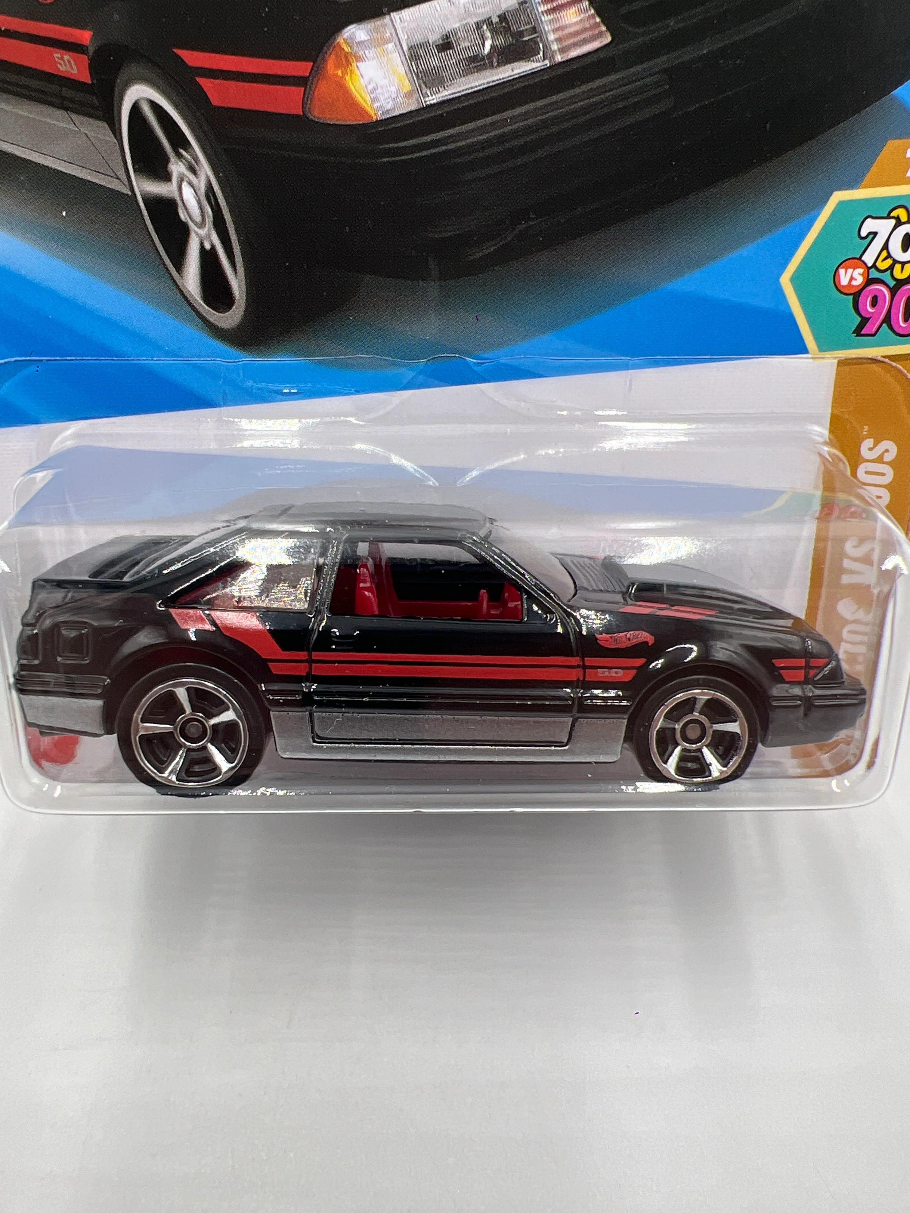 2025 Hot Wheels F Case HW 70s Vs 90s #127 92 Ford Mustang Black 26E - Image 2