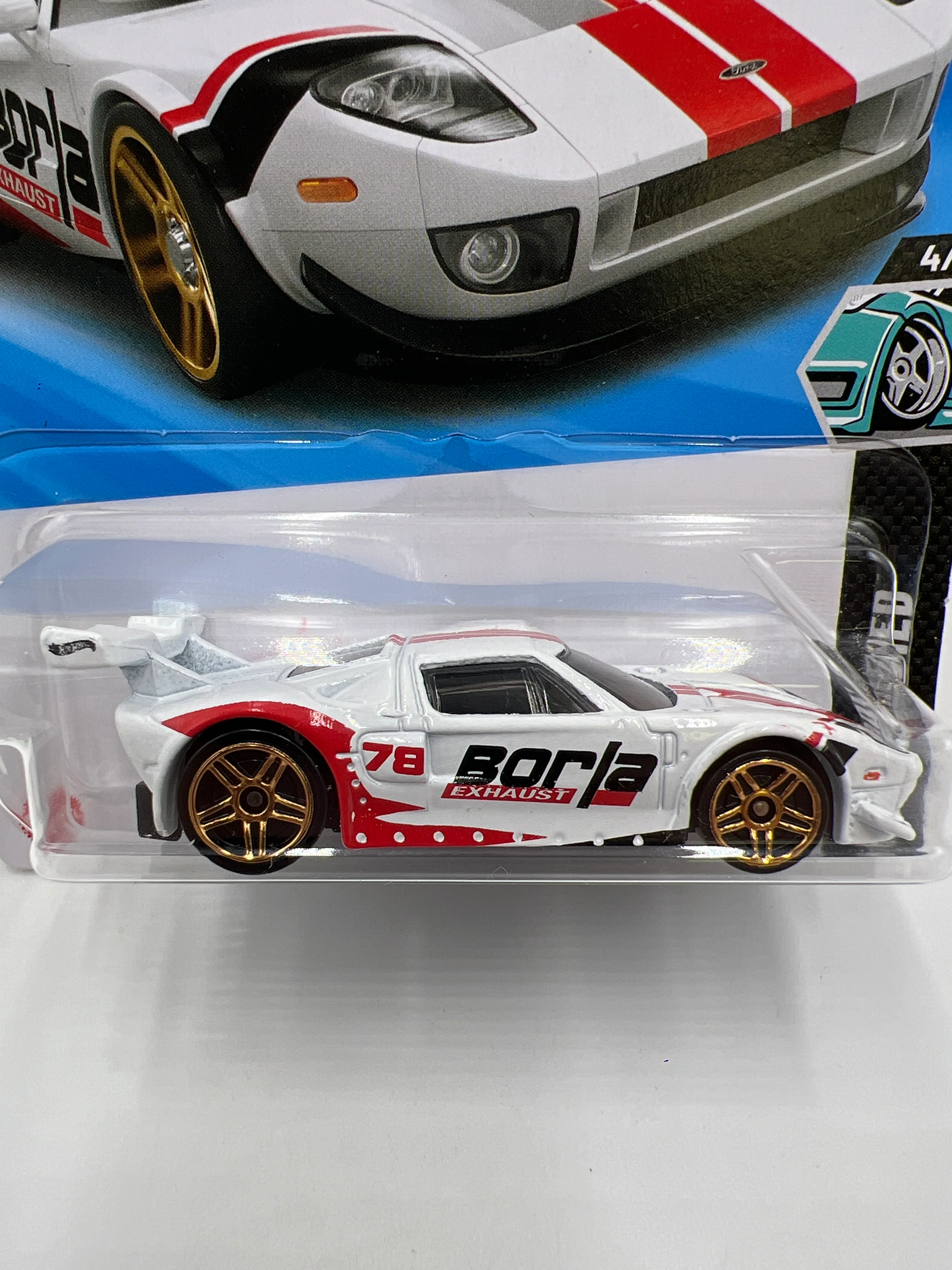 2025 Hot Wheels H Case Modified #159 Borla Ford GT White 23D - Image 3