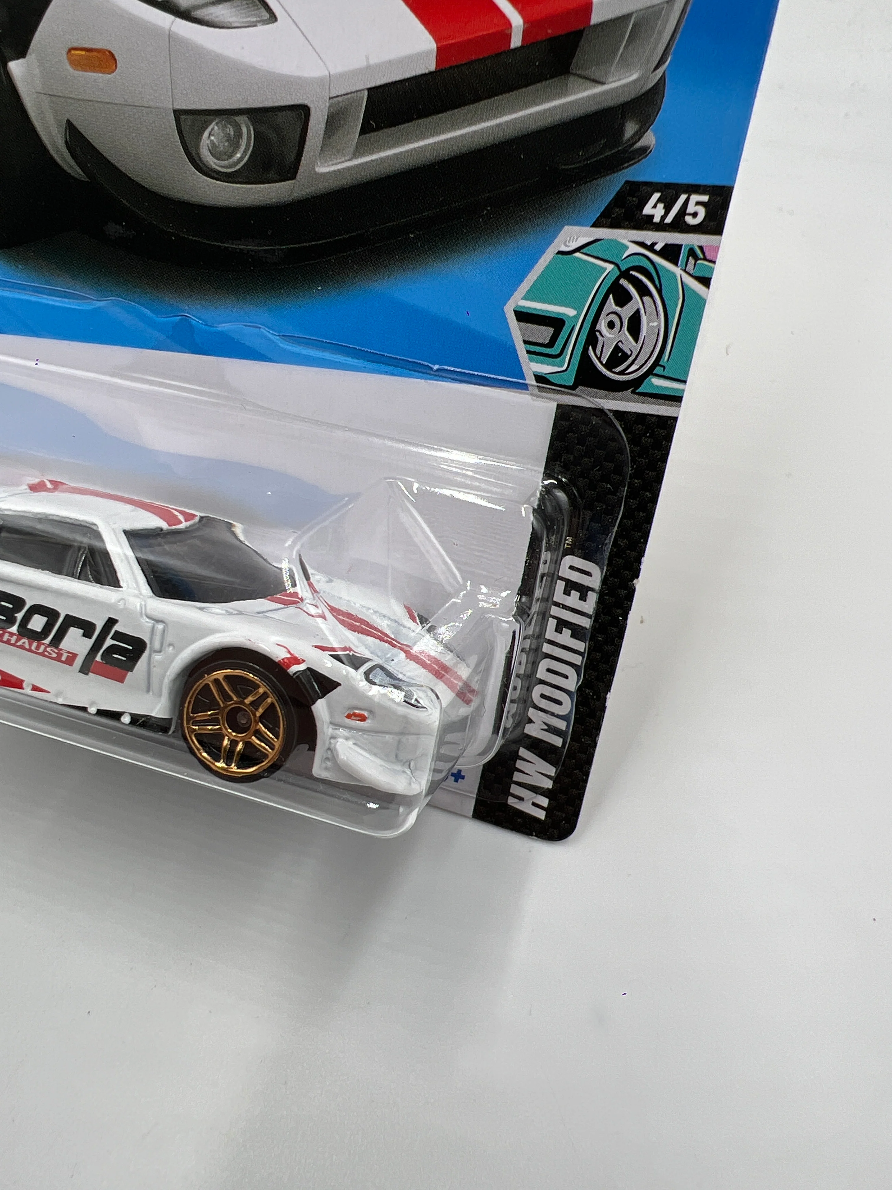 2025 Hot Wheels H Case Modified #159 Borla Ford GT White 23D - Image 4