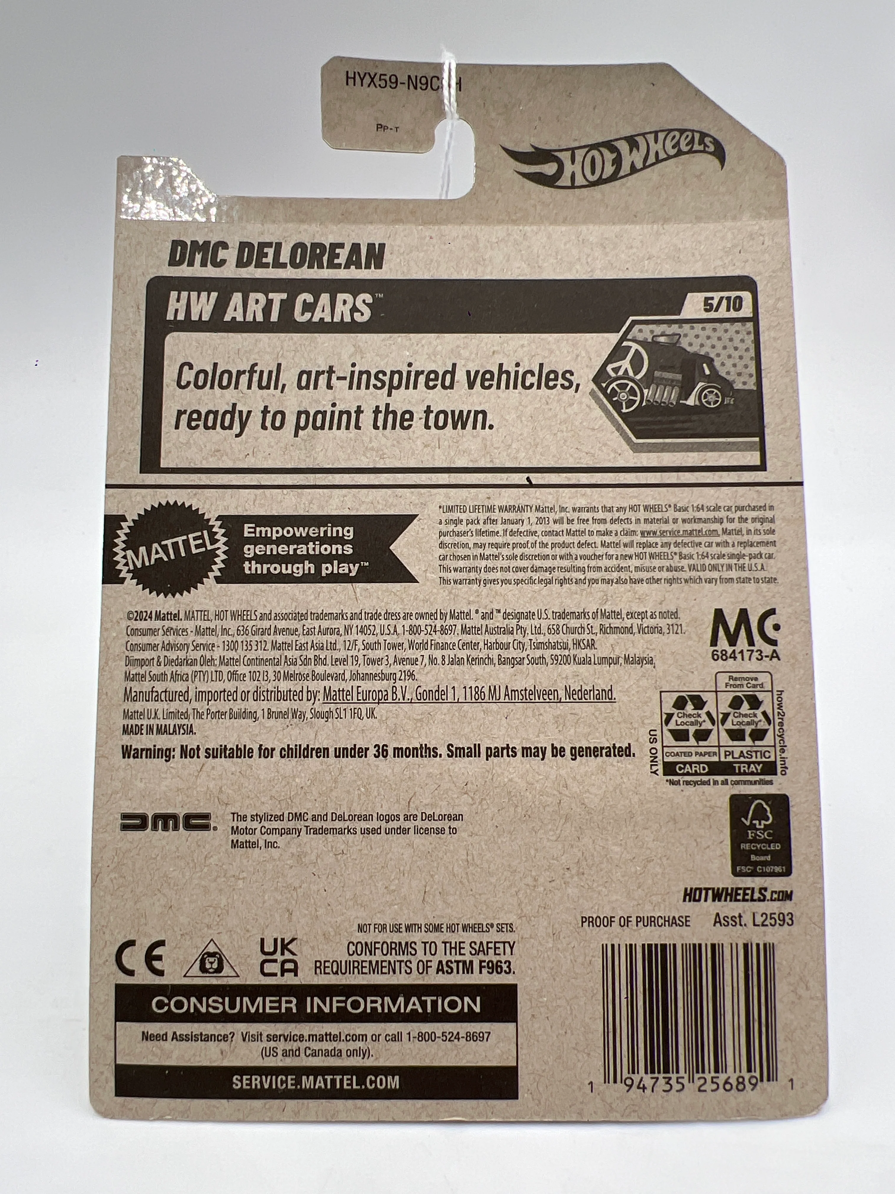 2025 Hot Wheels H Case Art Cars #36 DMC Delorean Blue 60D - Image 6