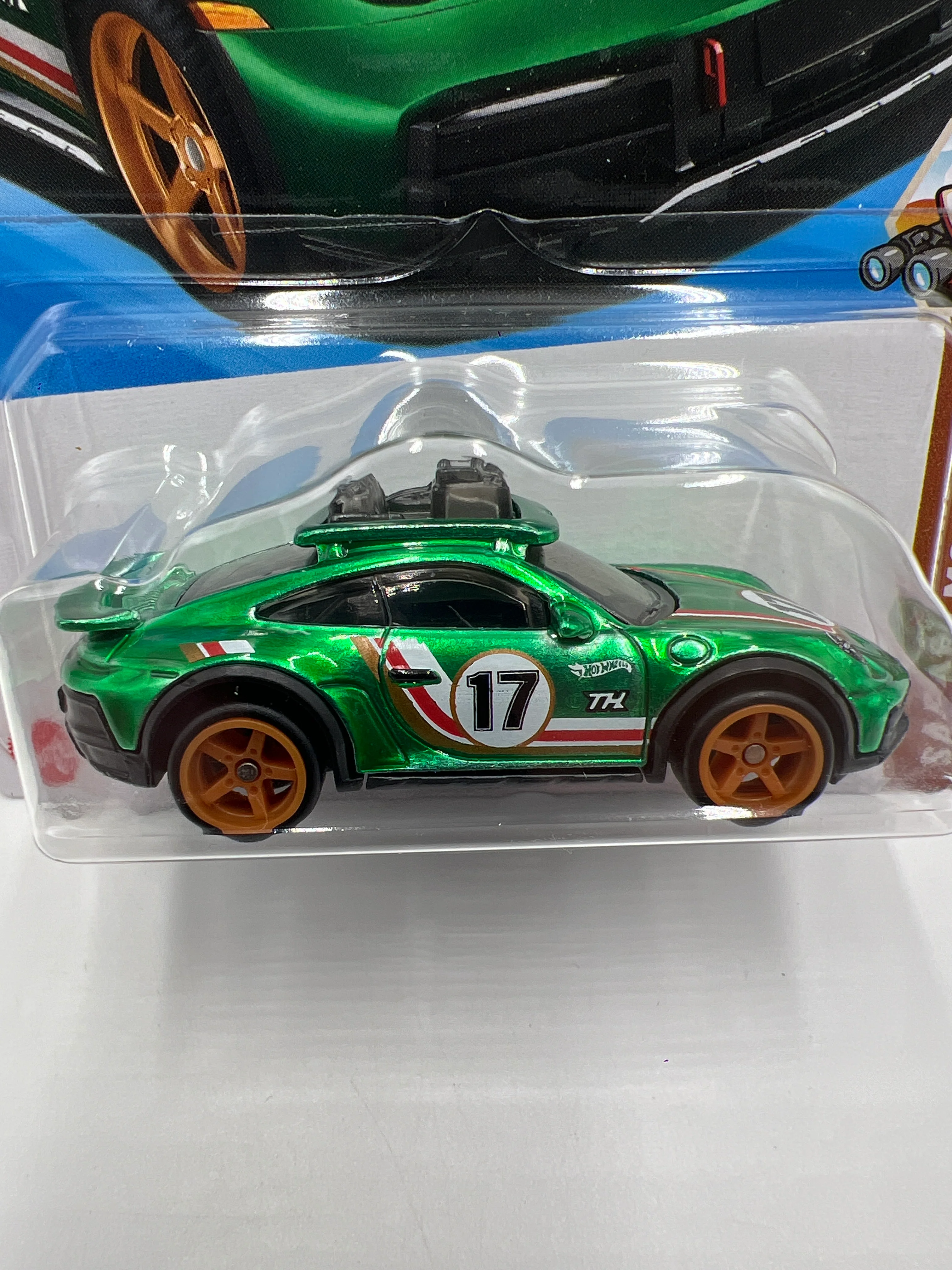 2025 Hot Wheels G Case Super Treasure Hunt #154 Porsche 911 Rallye Green W/Protector - Image 2