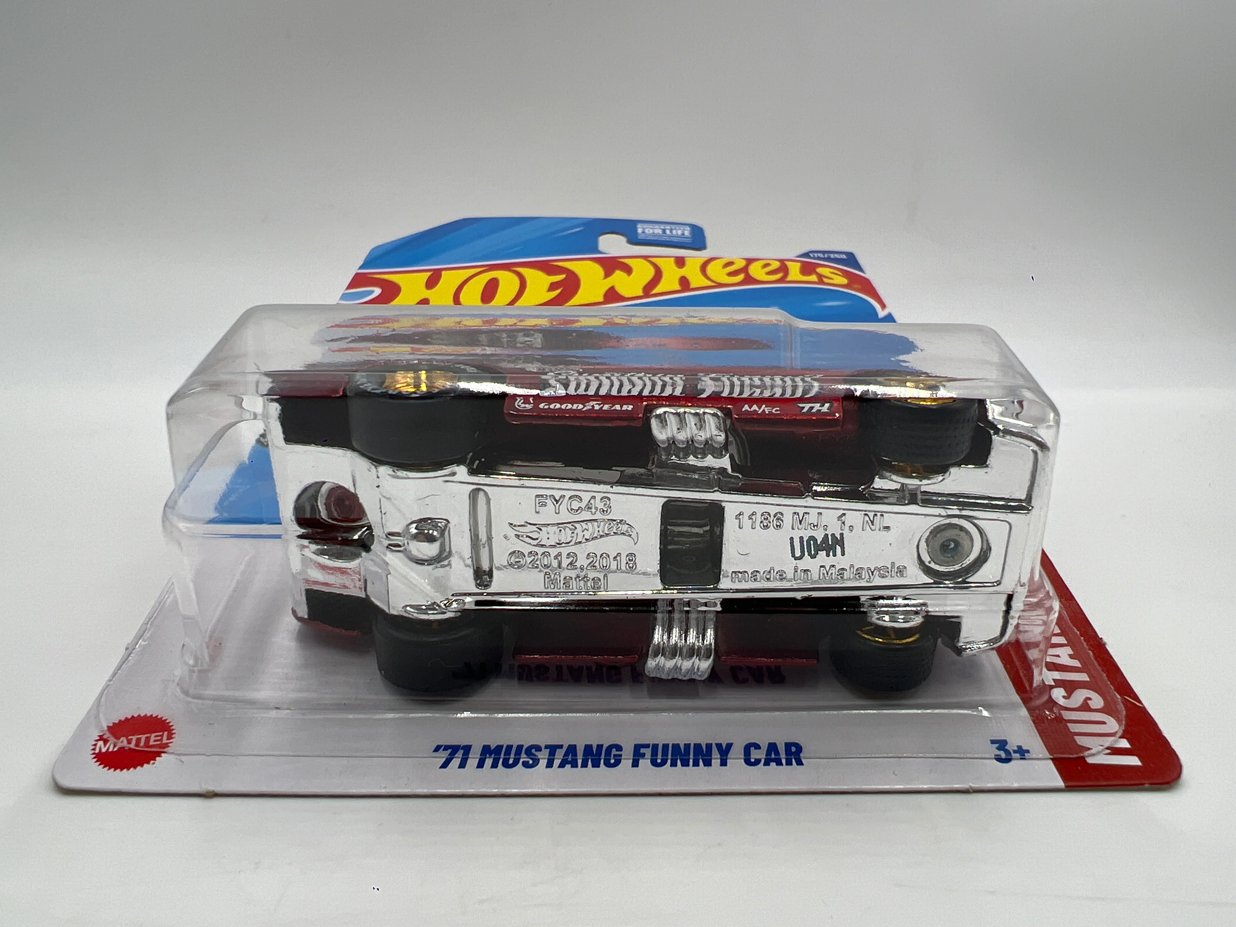 2025 Hot Wheels H Case Super Treasure Hunt #175 71 Mustang Funny Car Red W/Protector - Image 5