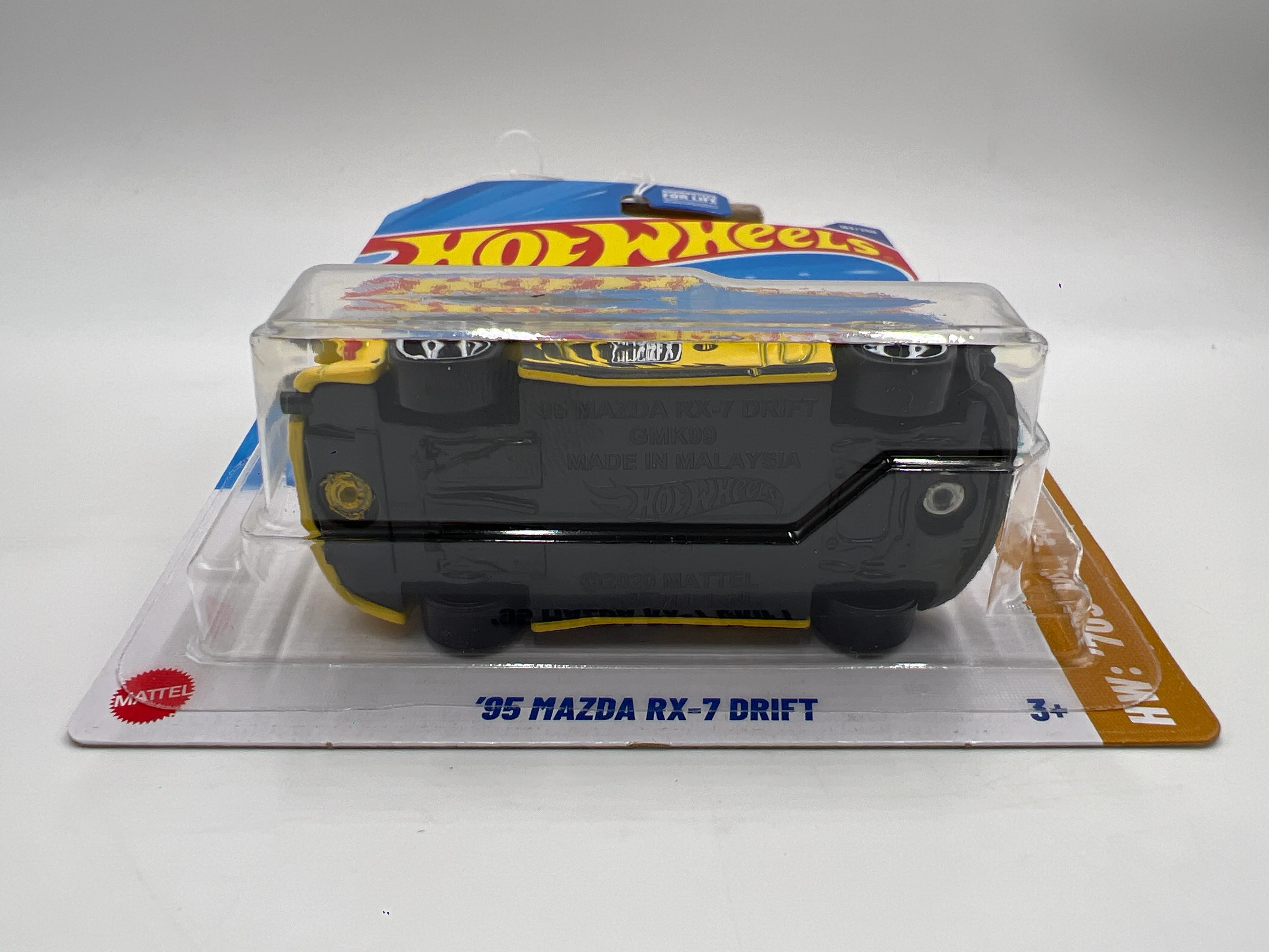2025 Hot Wheels J Case HW 70s Vs 90s #163 95 Mazda RX-7 Drift Yellow 87B - Image 6
