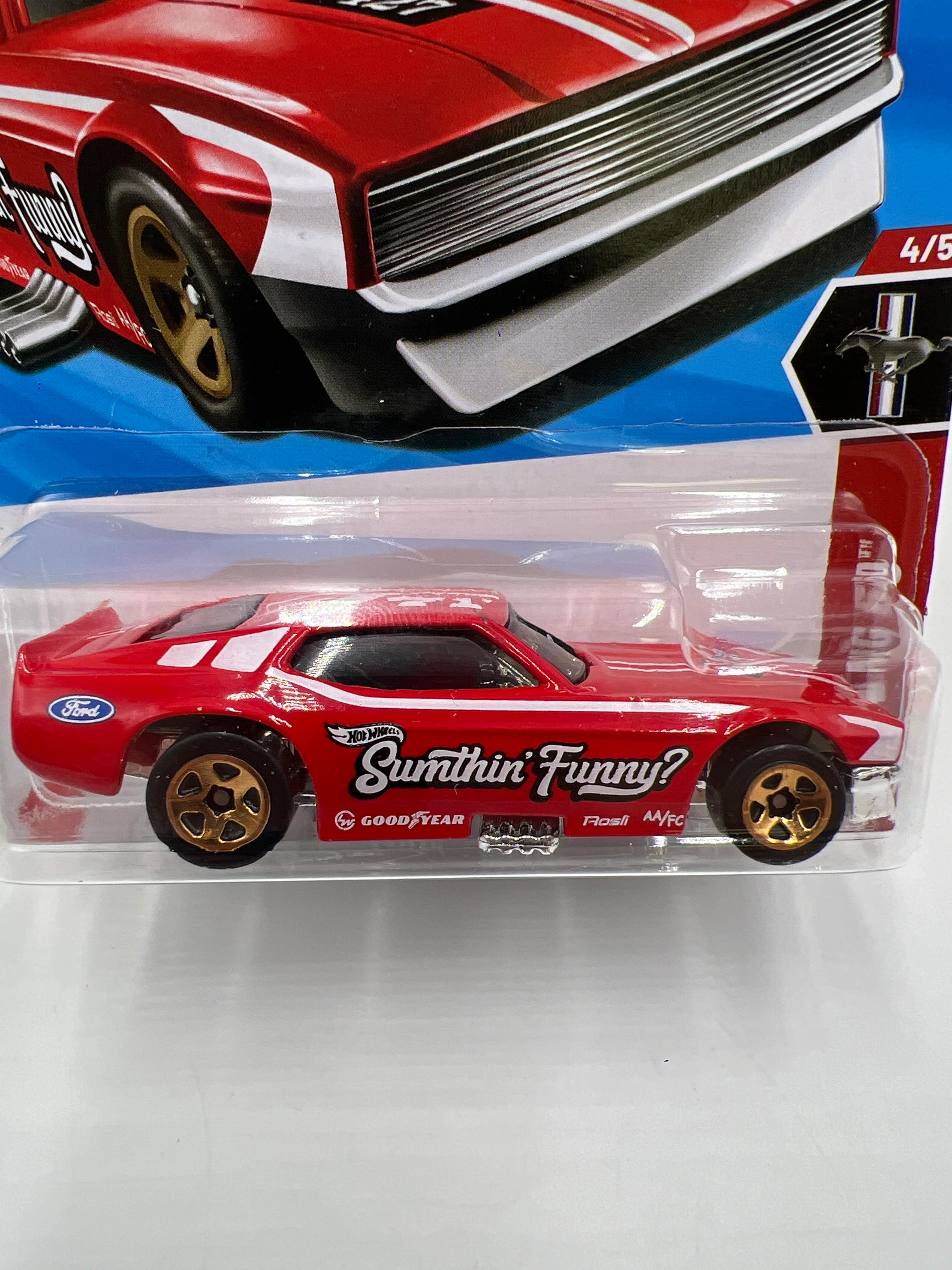 2025 Hot Wheels J Case Mustang 60th #175 71 Mustang Funny Car Red 21D - Image 2