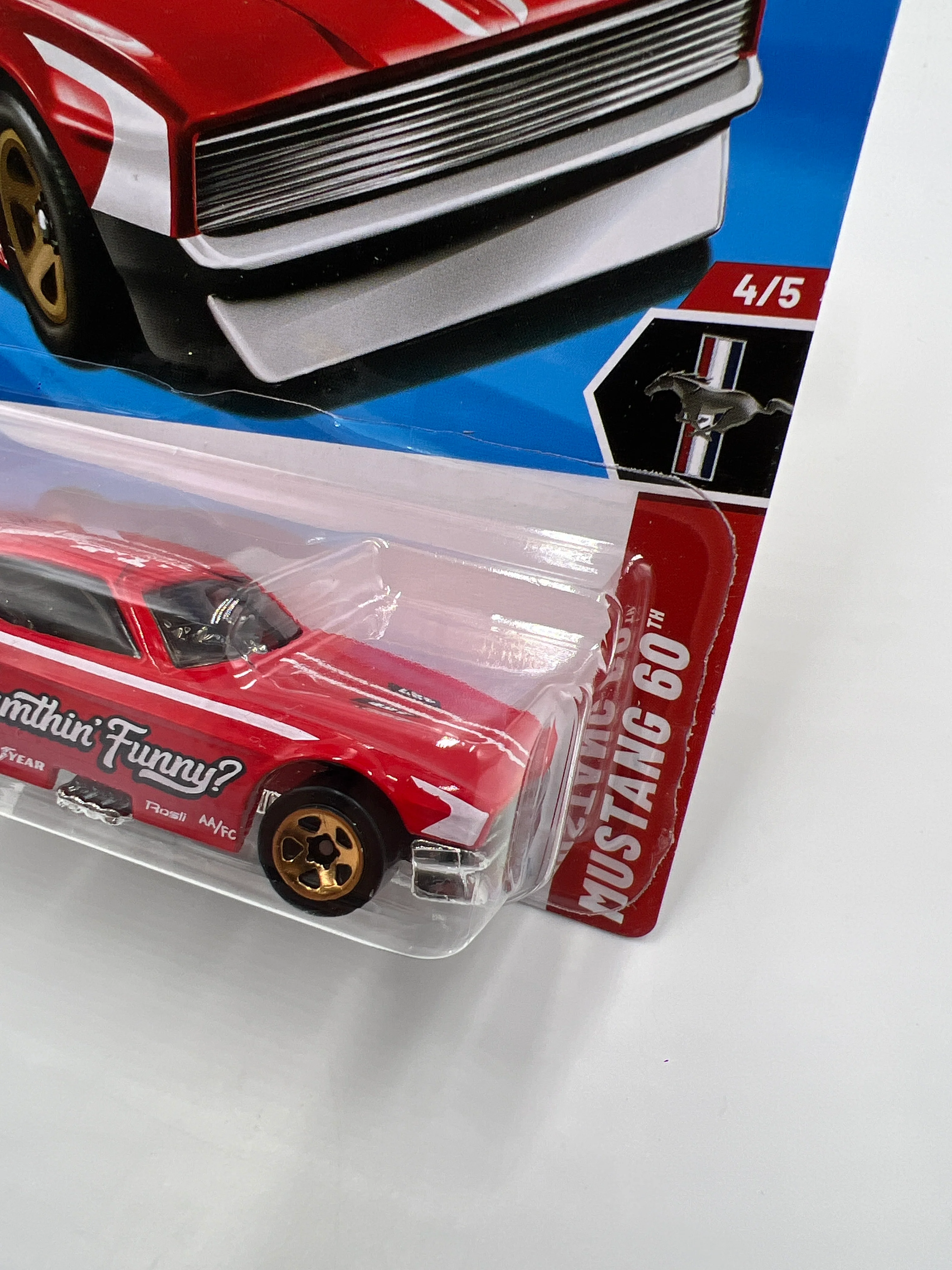 2025 Hot Wheels J Case Mustang 60th #175 71 Mustang Funny Car Red 21D - Image 3