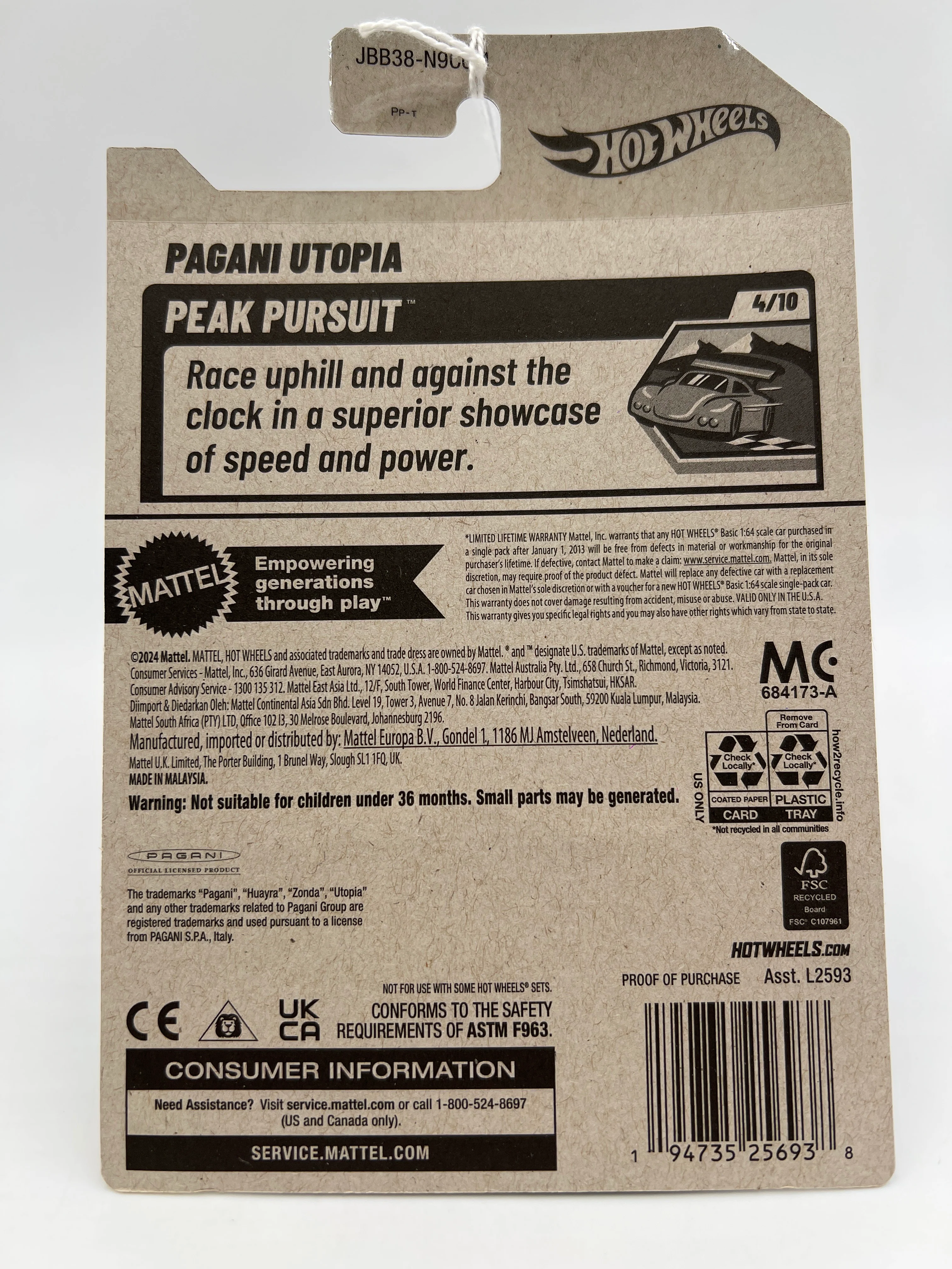 2025 Hot Wheels M Case Peak Pursuit #225 Pagani Utopia Blue 104C - Image 6