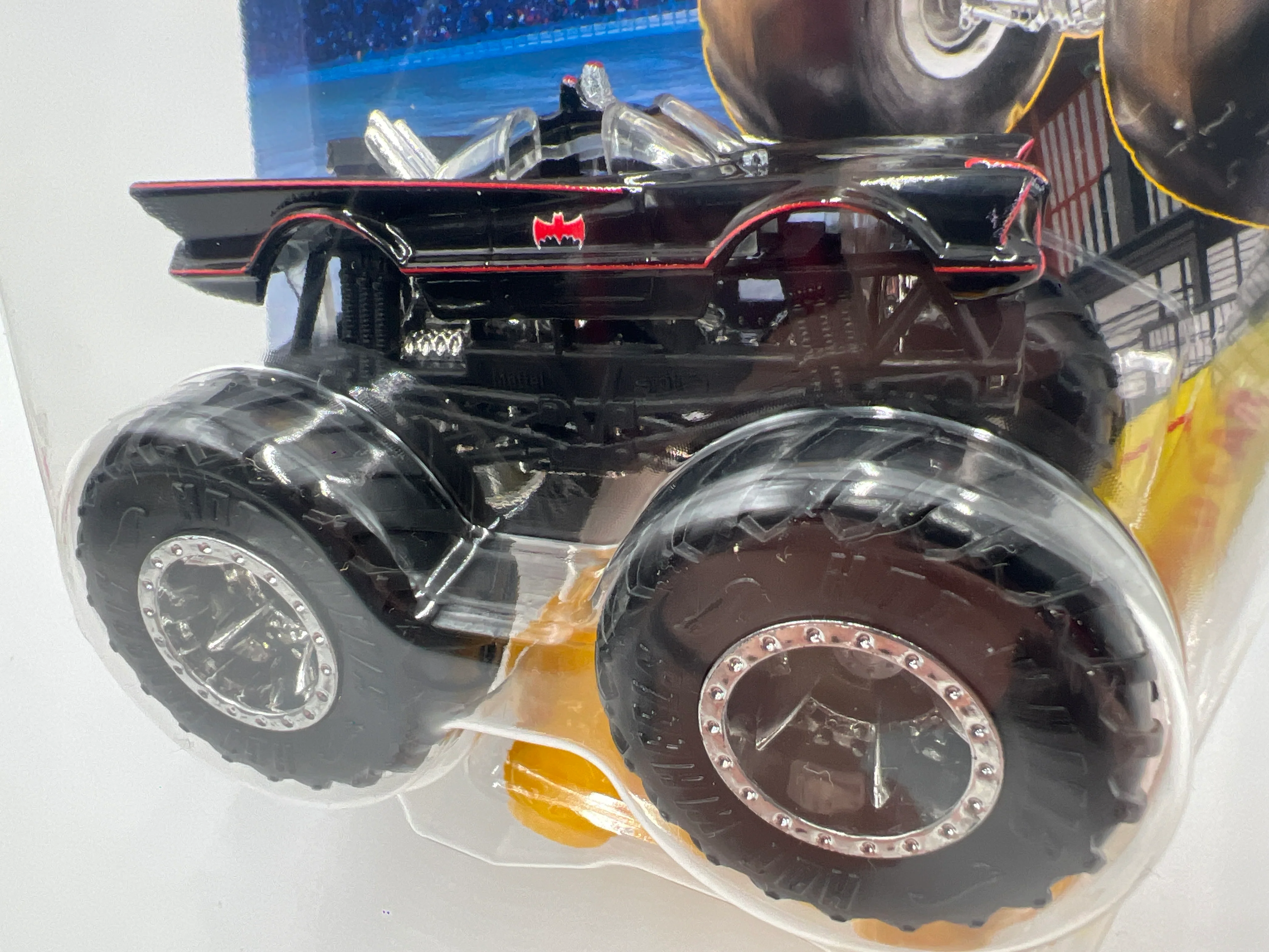 2025 Hot Wheels Monster Trucks Batman TV Series Batmobile Black 134E - Image 3