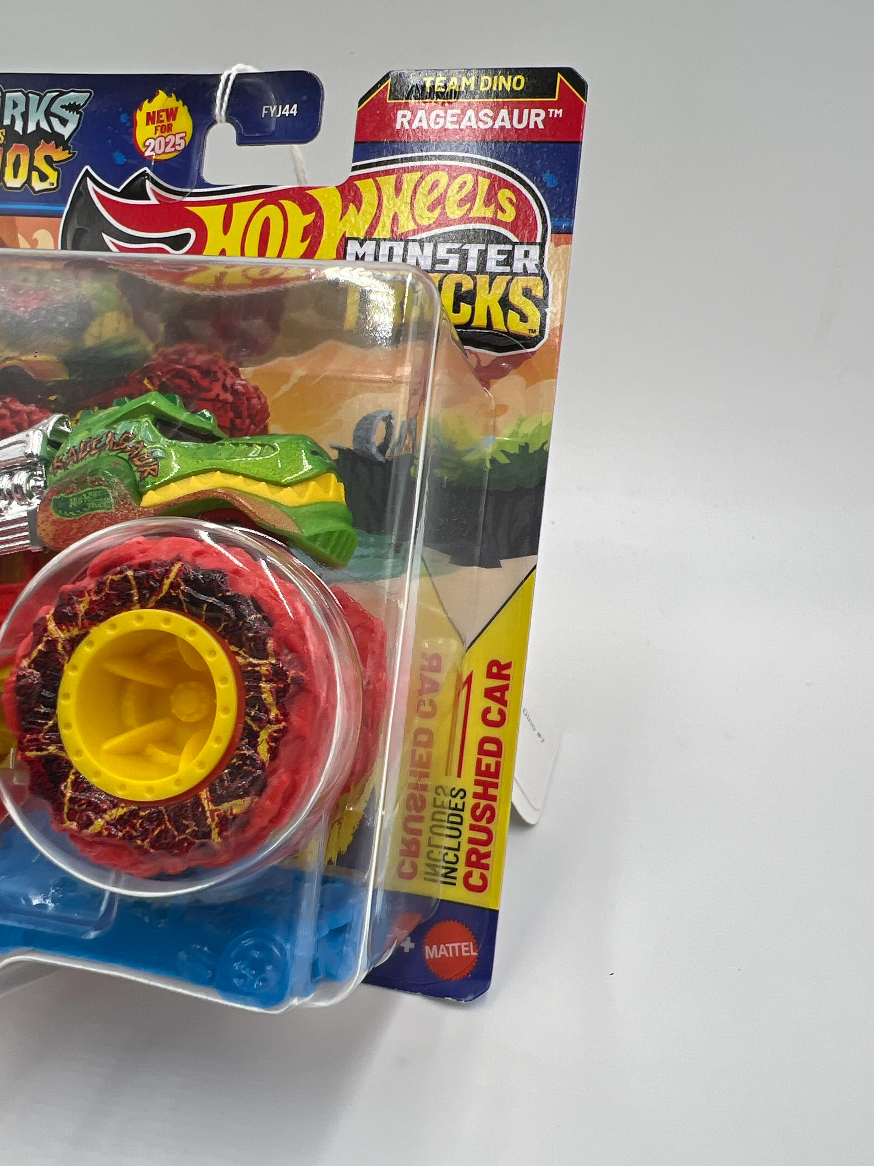 2025 Hot Wheels Monster Trucks Sharks Vs Dinos #7 Team Dino Rageasaur 131B - Image 3