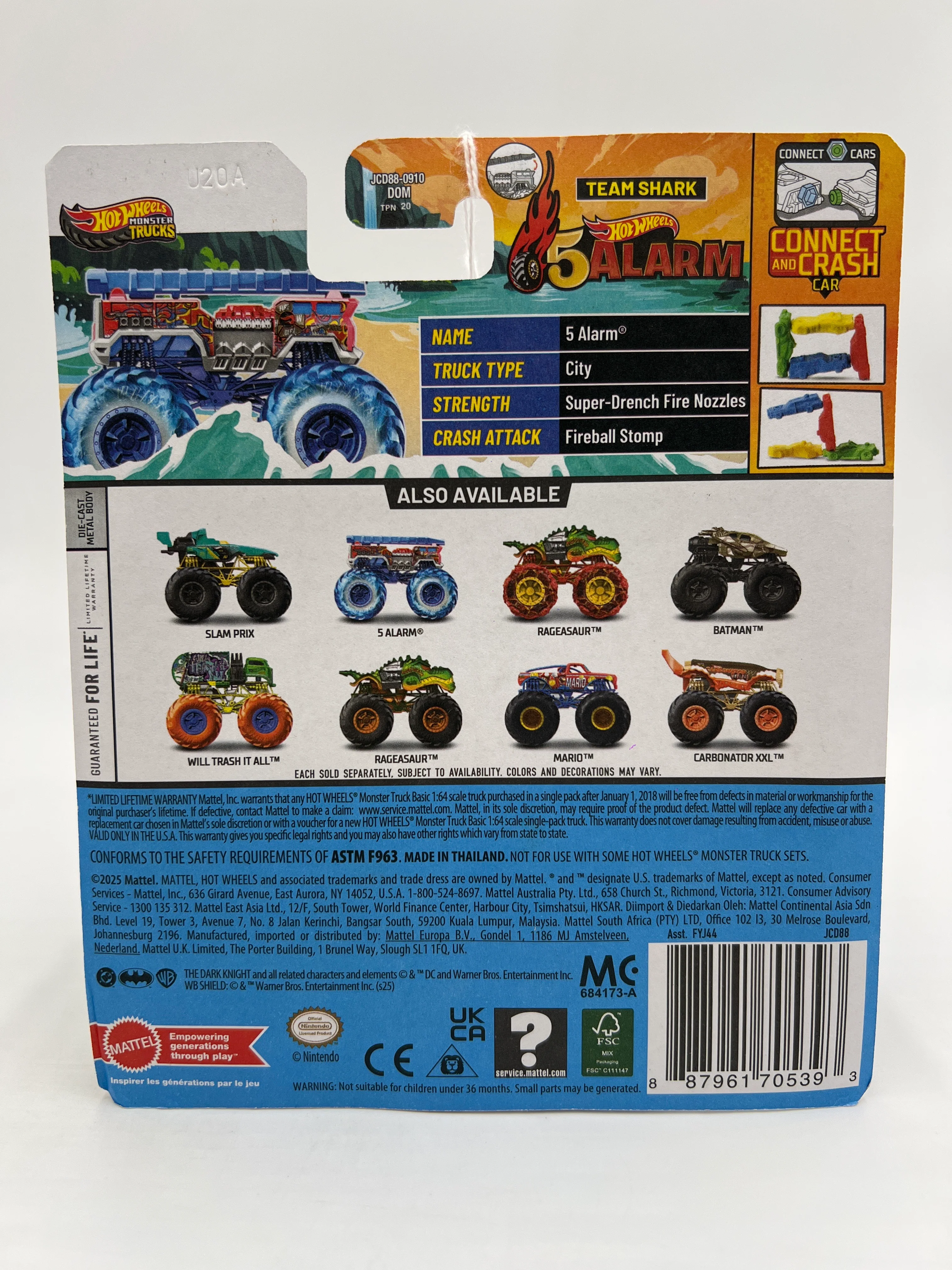 2025 Hot Wheels Monster Trucks Sharks Vs Dinos #6 5 Alarm 126E - Image 6